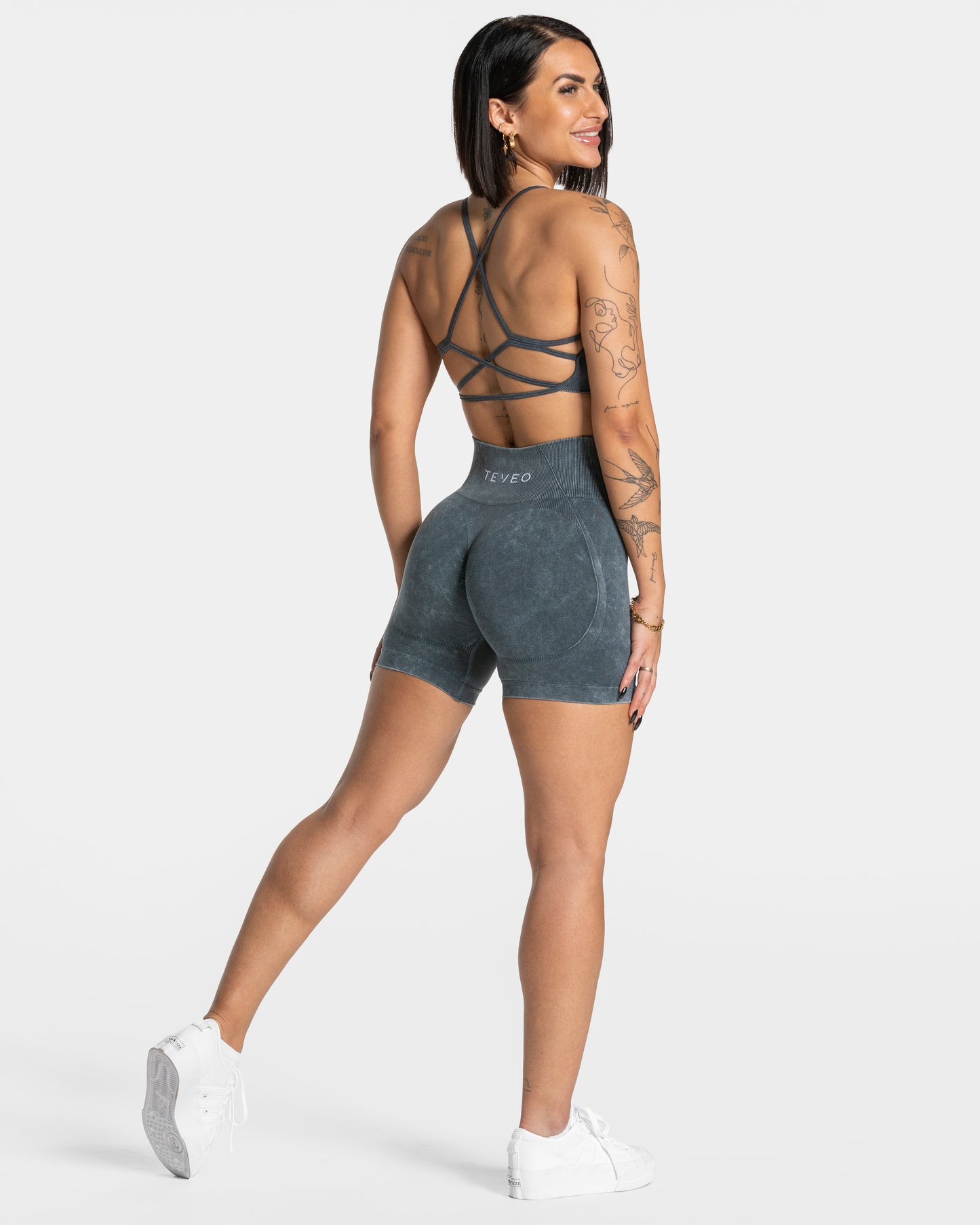 Short Acid Covert scrunch « bleu marine »