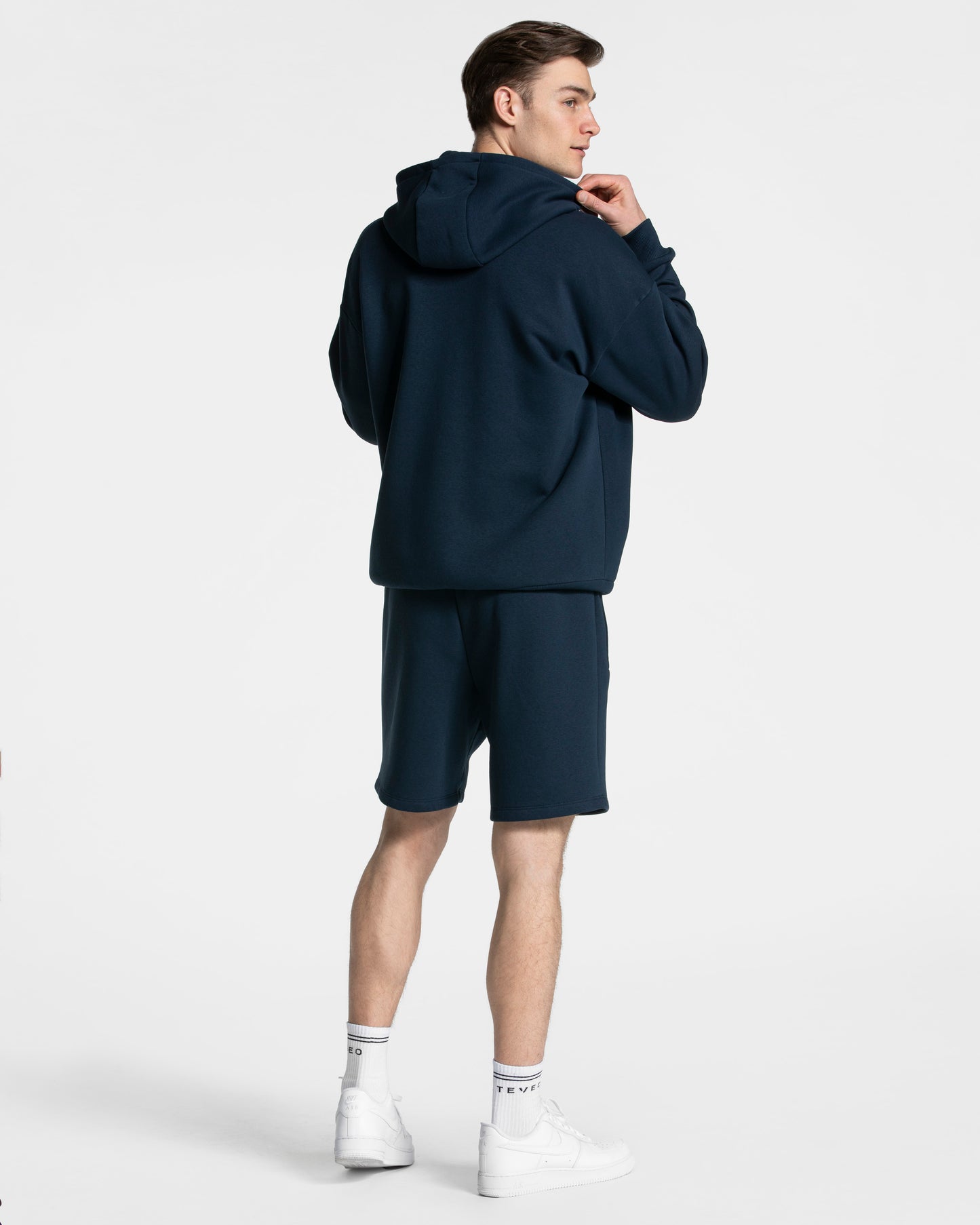 Sweat à capuche zippé oversize Arrival « bleu foncé »