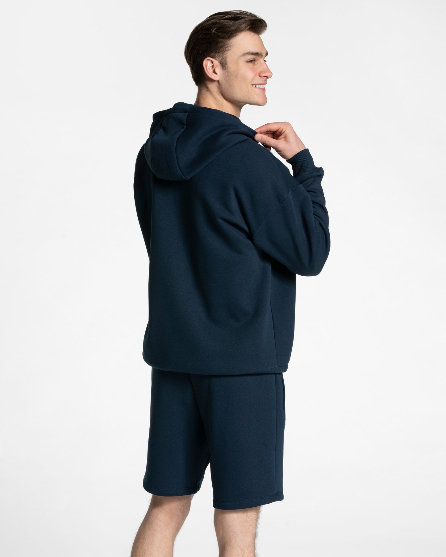 Sweat à capuche zippé oversize Arrival « bleu foncé »