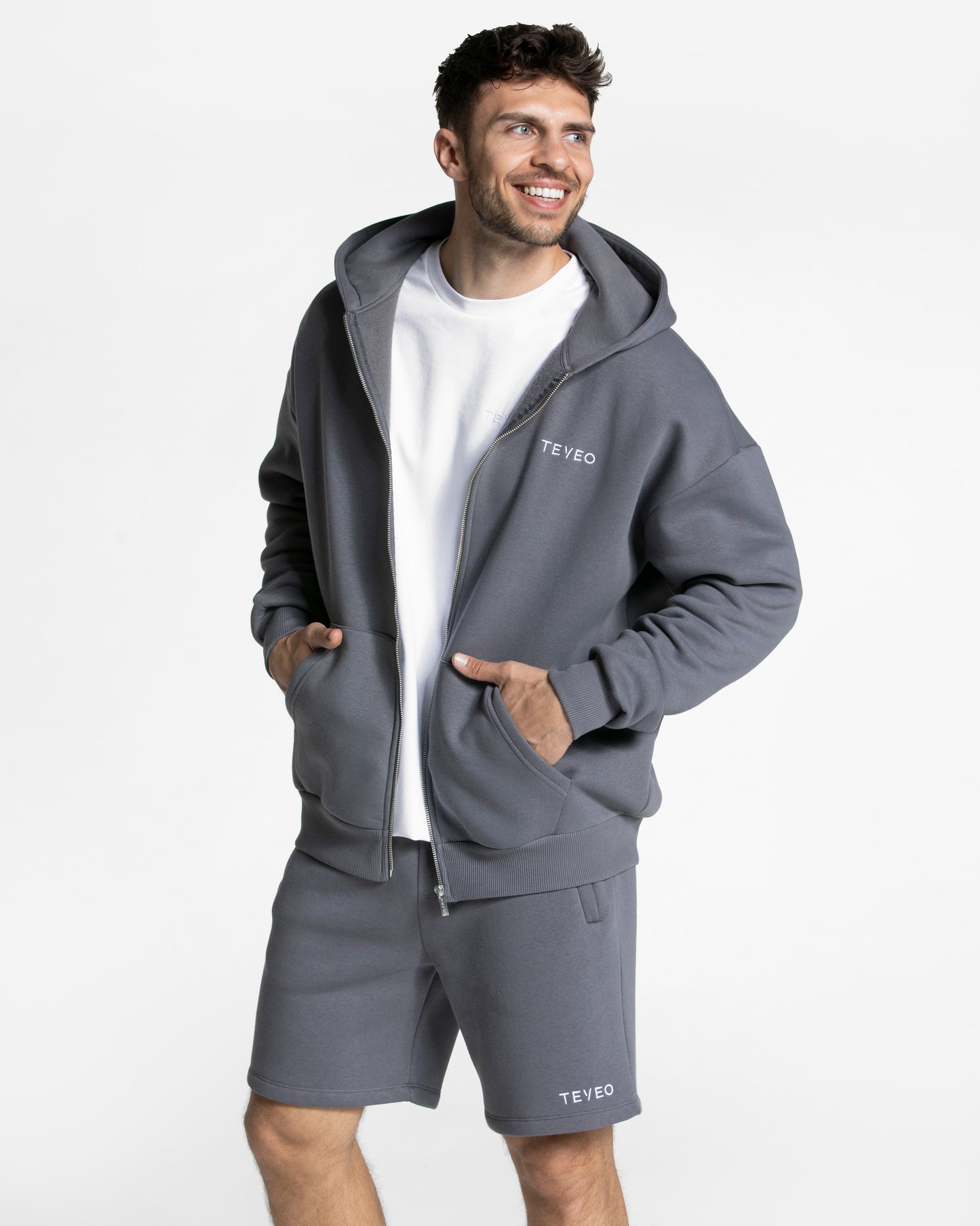 Sweat à capuche zippé oversize Arrival « graphite »