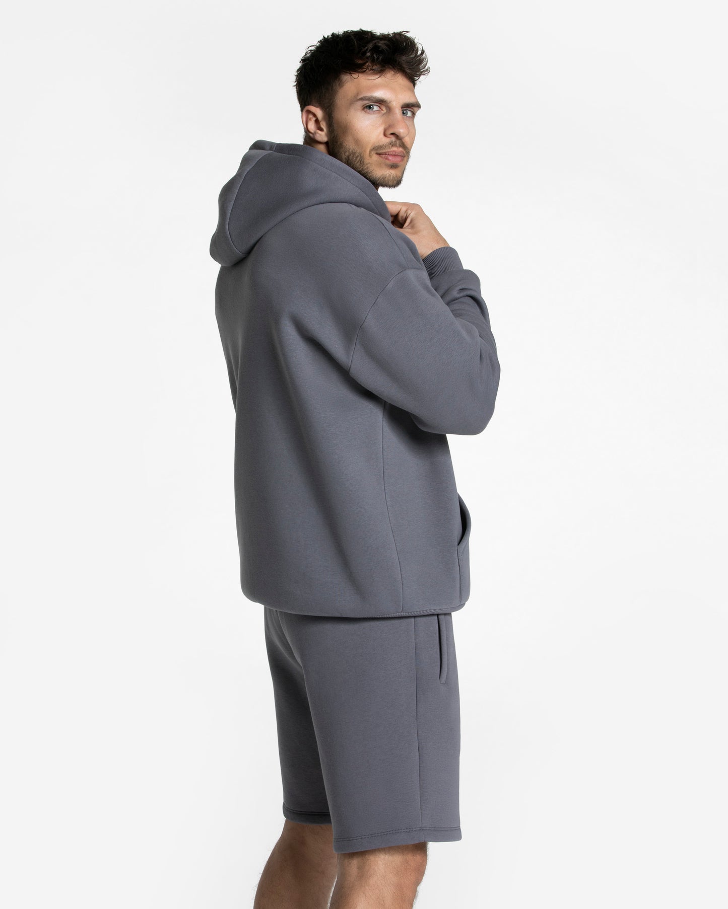 Sweat à capuche zippé oversize Arrival « graphite »