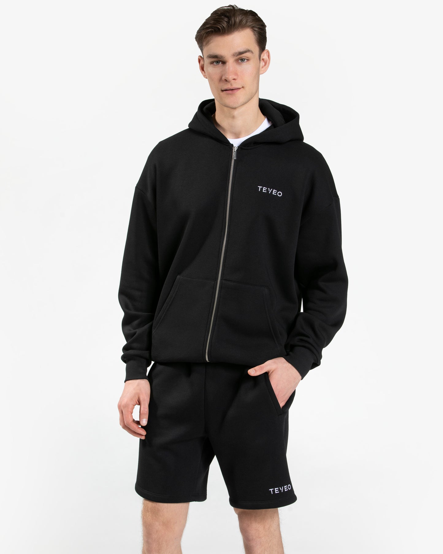 Sweat à capuche zippé oversize Arrival « noir »