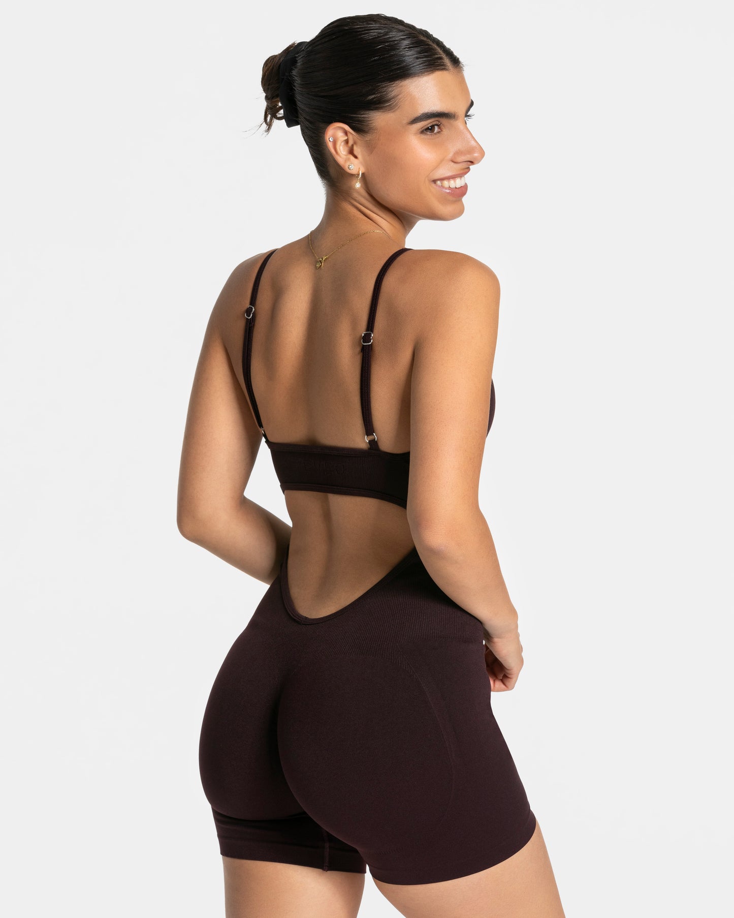 Combi-short dos en V Covert scrunch Essence « Merlot »