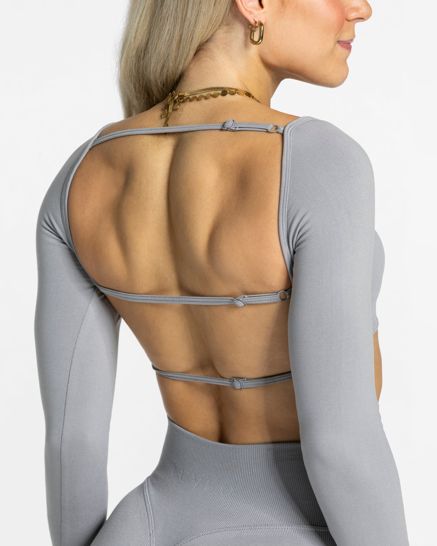 Haut à manches longues Femme Backless « gris »