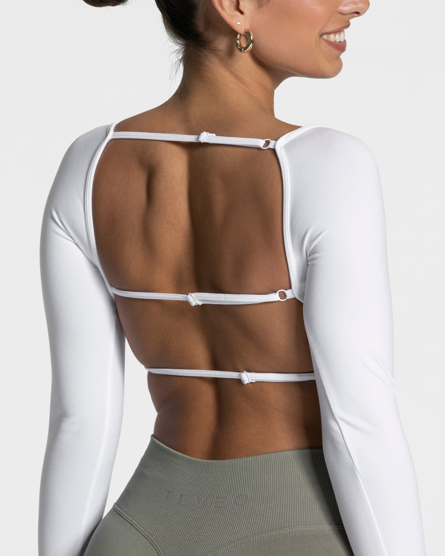 Haut à manches longues Femme Backless « blanc »