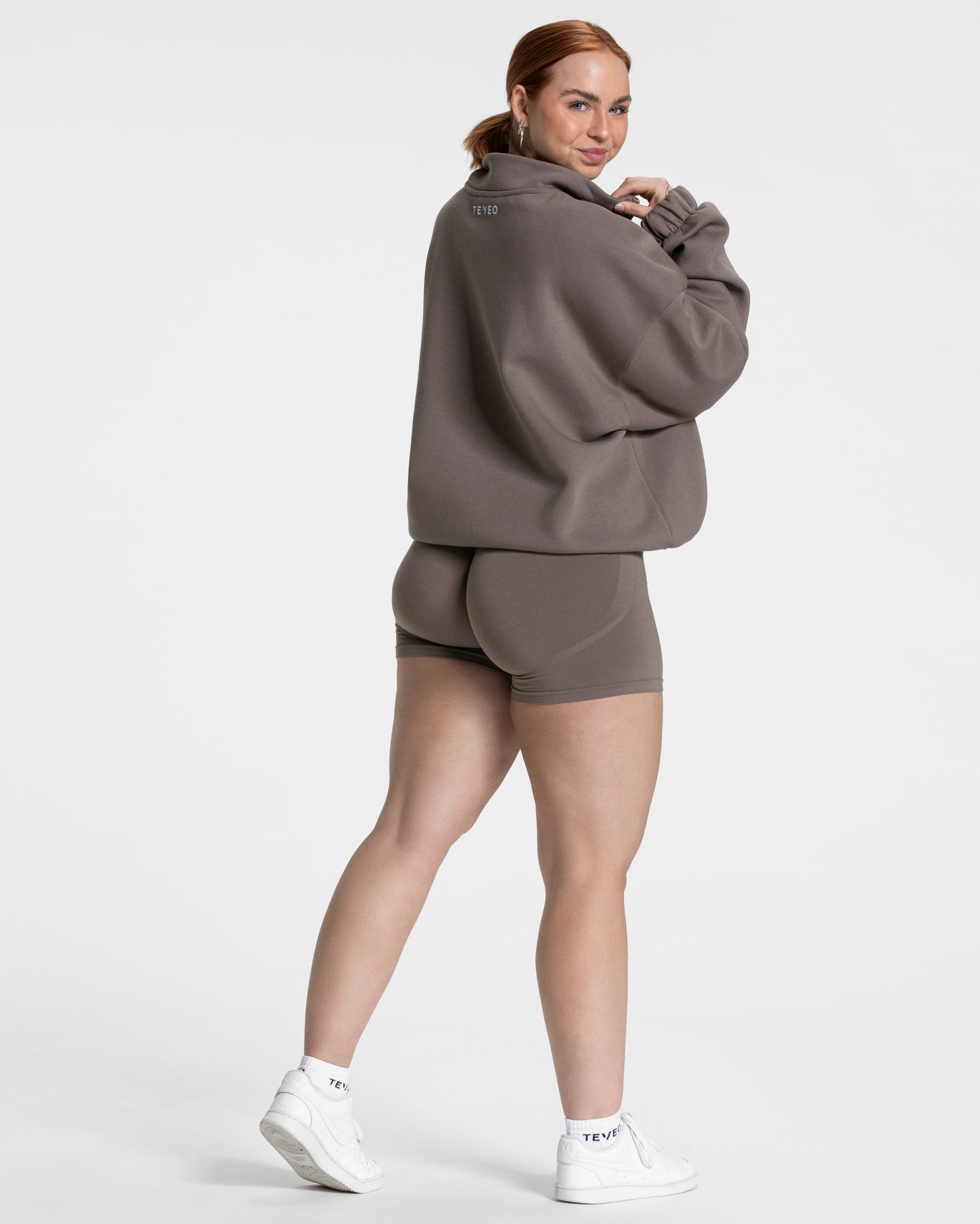 Sweat-shirt demi-zippé Femme « kaki »