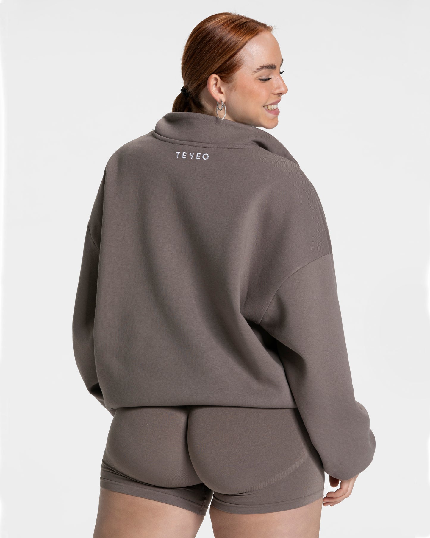 Sweat-shirt demi-zippé Femme « kaki »