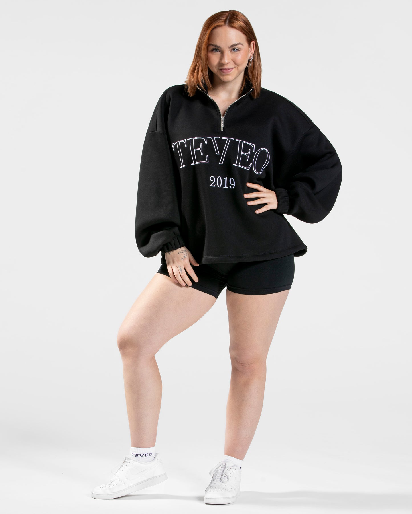 Sweat-shirt demi-zippé Femme « noir »