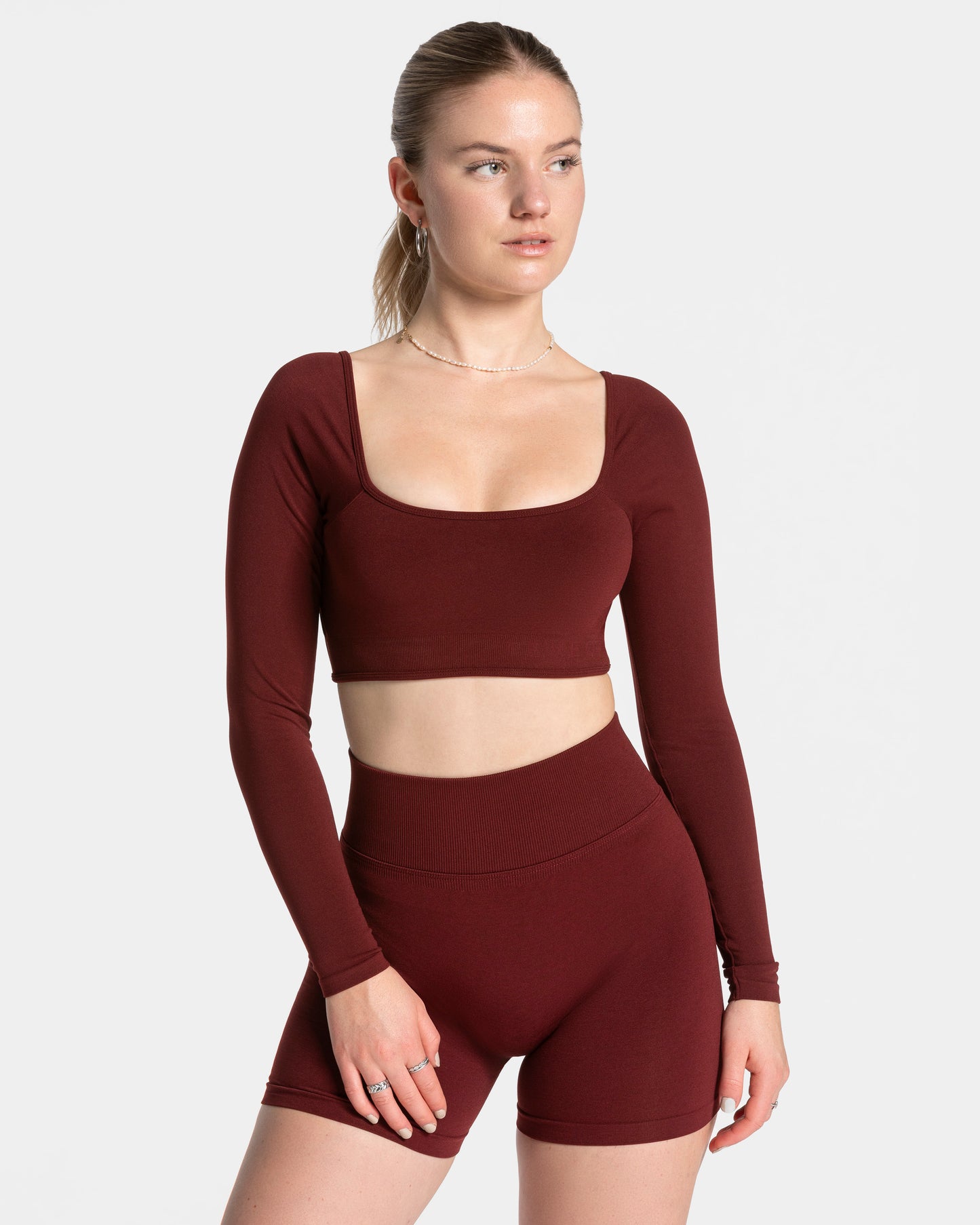 Haut à manches longues Femme Backless « bordeaux »