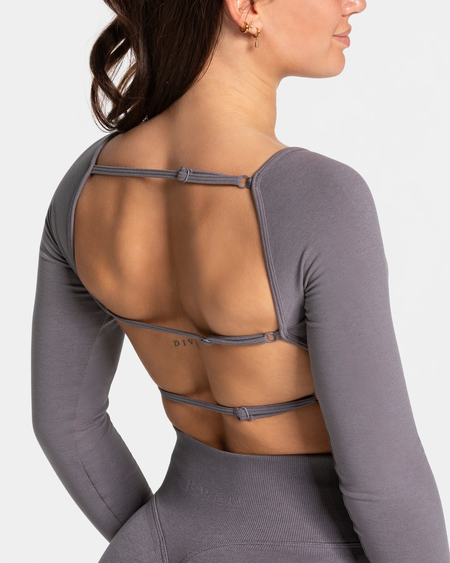 Haut à manches longues Femme Backless « graphite »