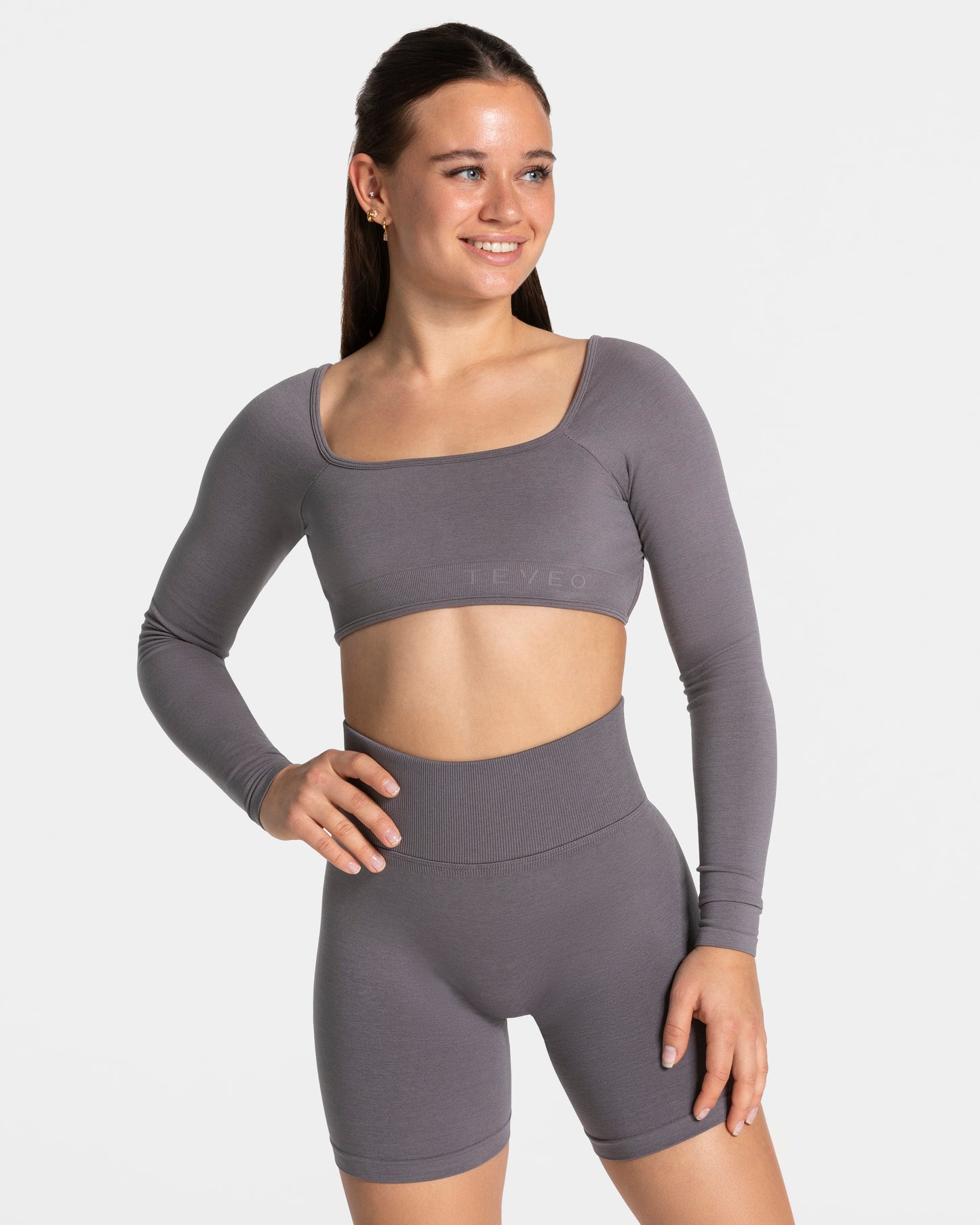 Haut à manches longues Femme Backless « graphite »