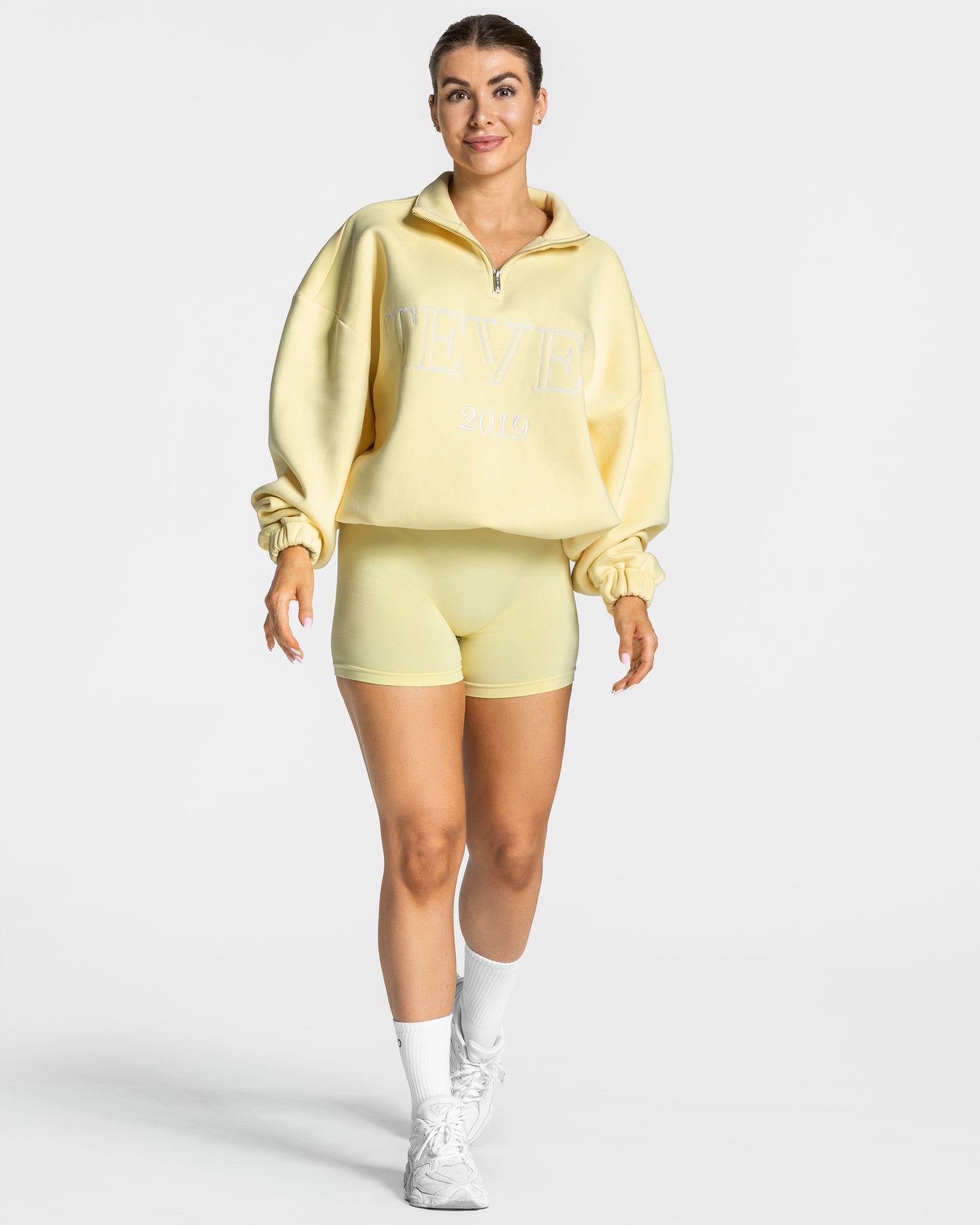 Sweat-shirt demi-zippé Femme « jaune »