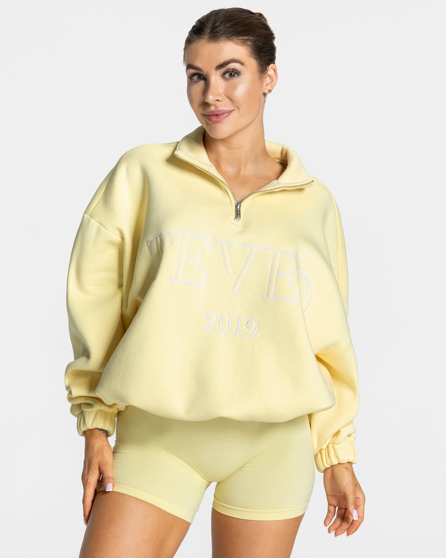 Sweat-shirt demi-zippé Femme « jaune »