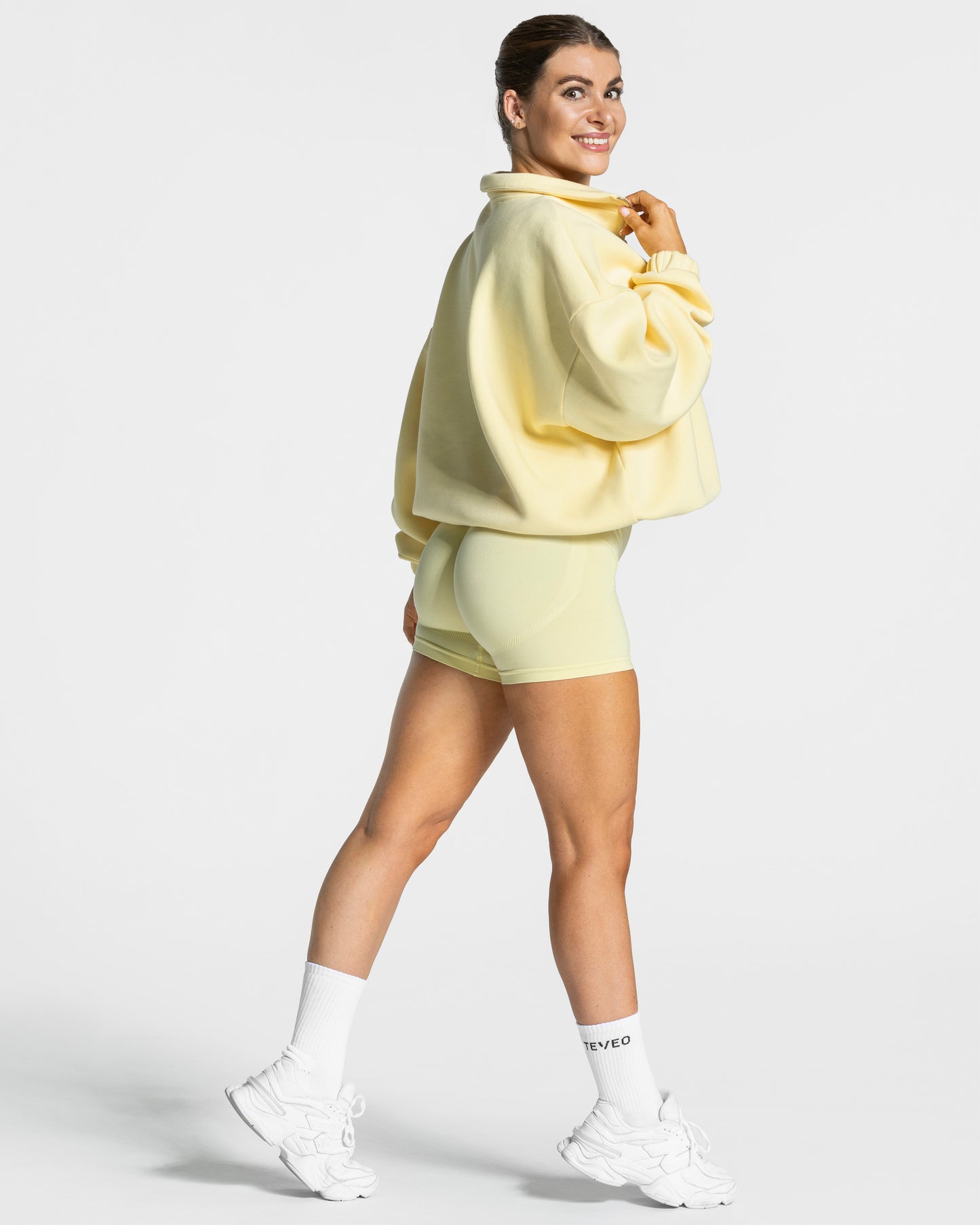 Sweat-shirt demi-zippé Femme « jaune »