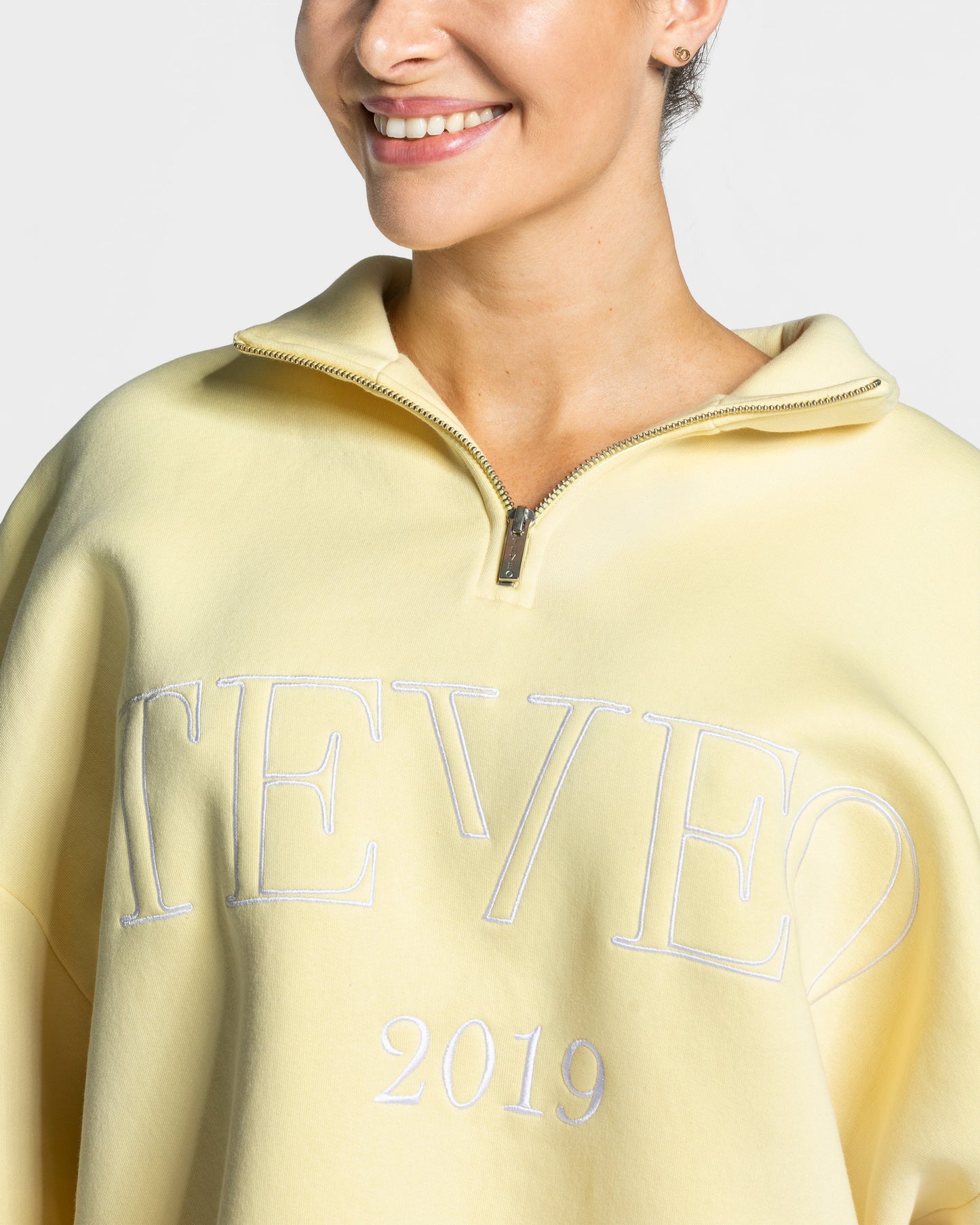 Sweat-shirt demi-zippé Femme « jaune »