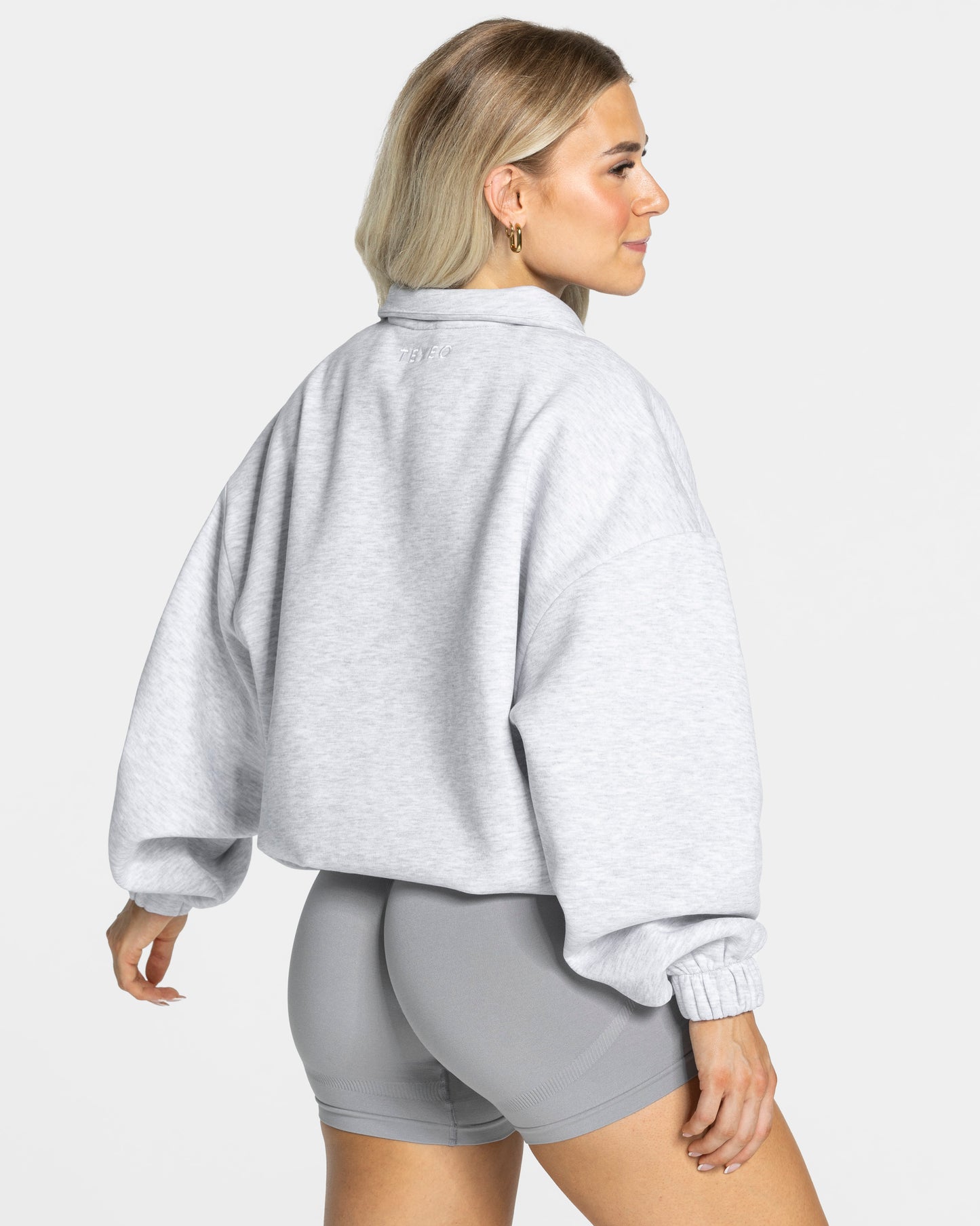 Sweat-shirt demi-zippé Femme « gris clair »