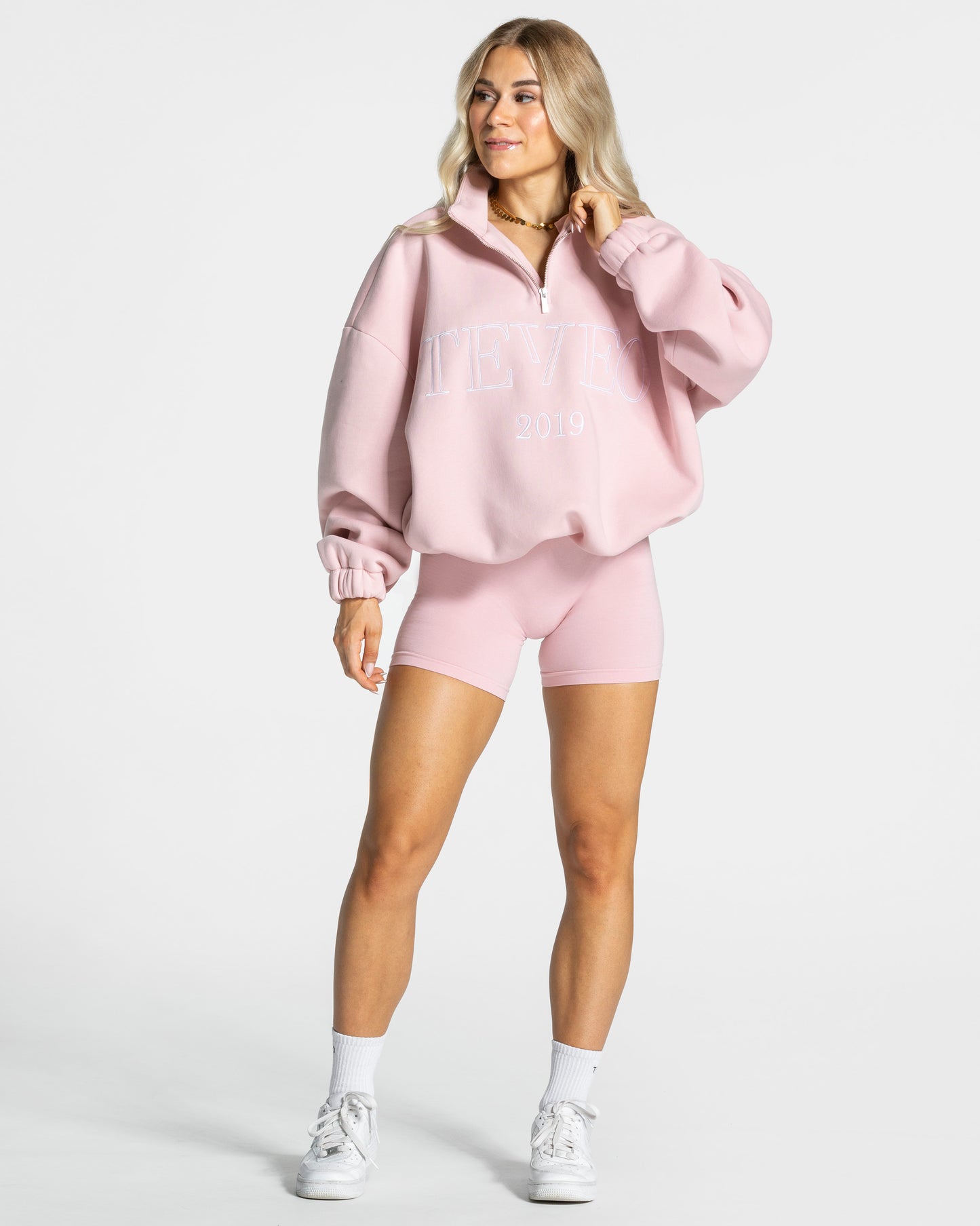 Sweat-shirt demi-zippé Femme « rose »