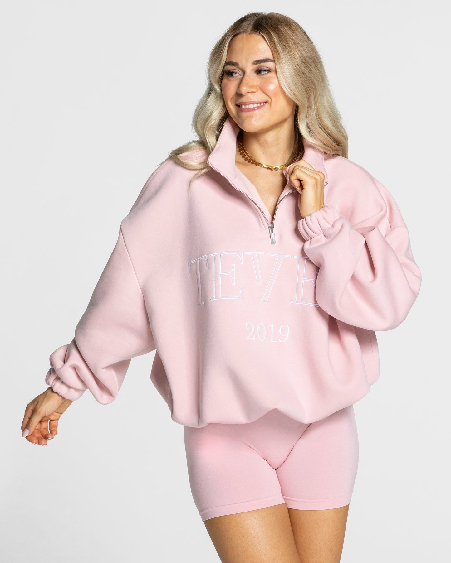 Sweat-shirt demi-zippé Femme « rose »