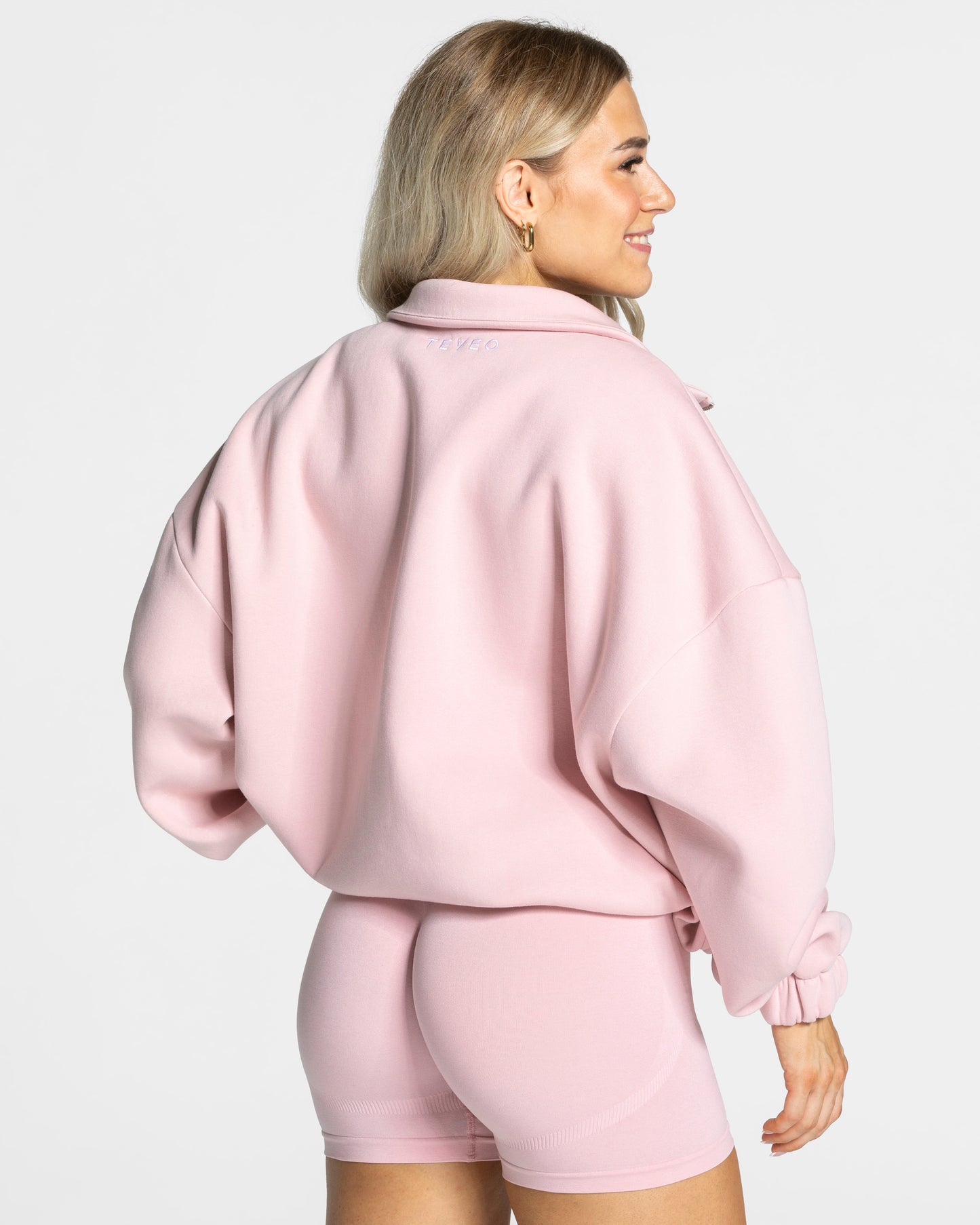 Sweat-shirt demi-zippé Femme « rose »