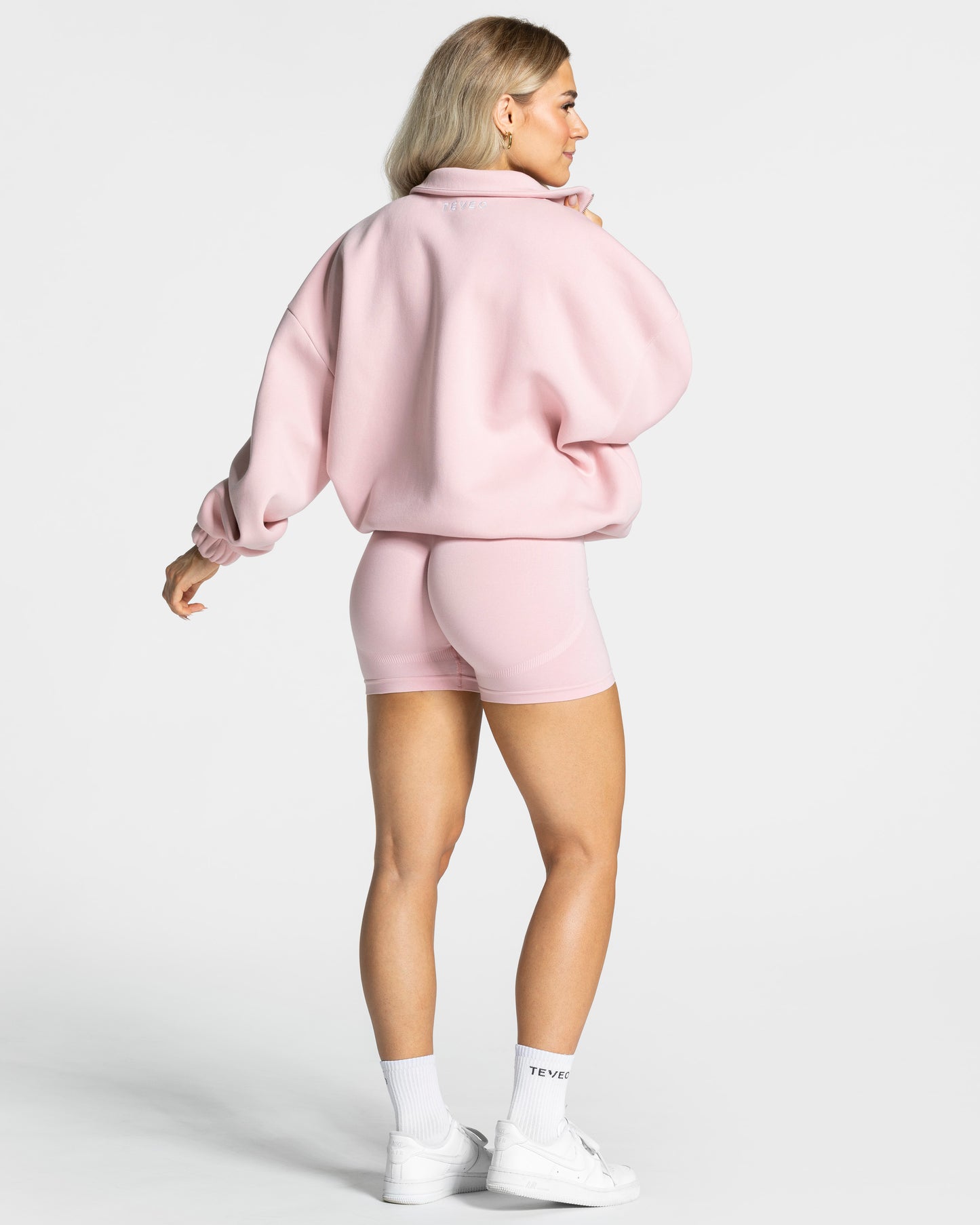 Sweat-shirt demi-zippé Femme « rose »