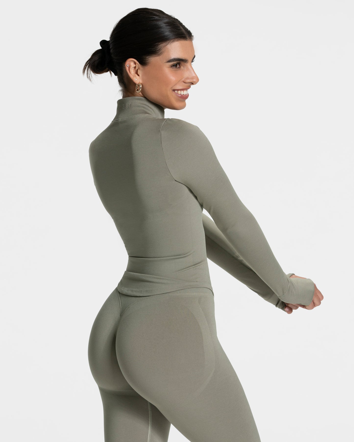 Veste de sport zippée Femme Shaping « kaki »