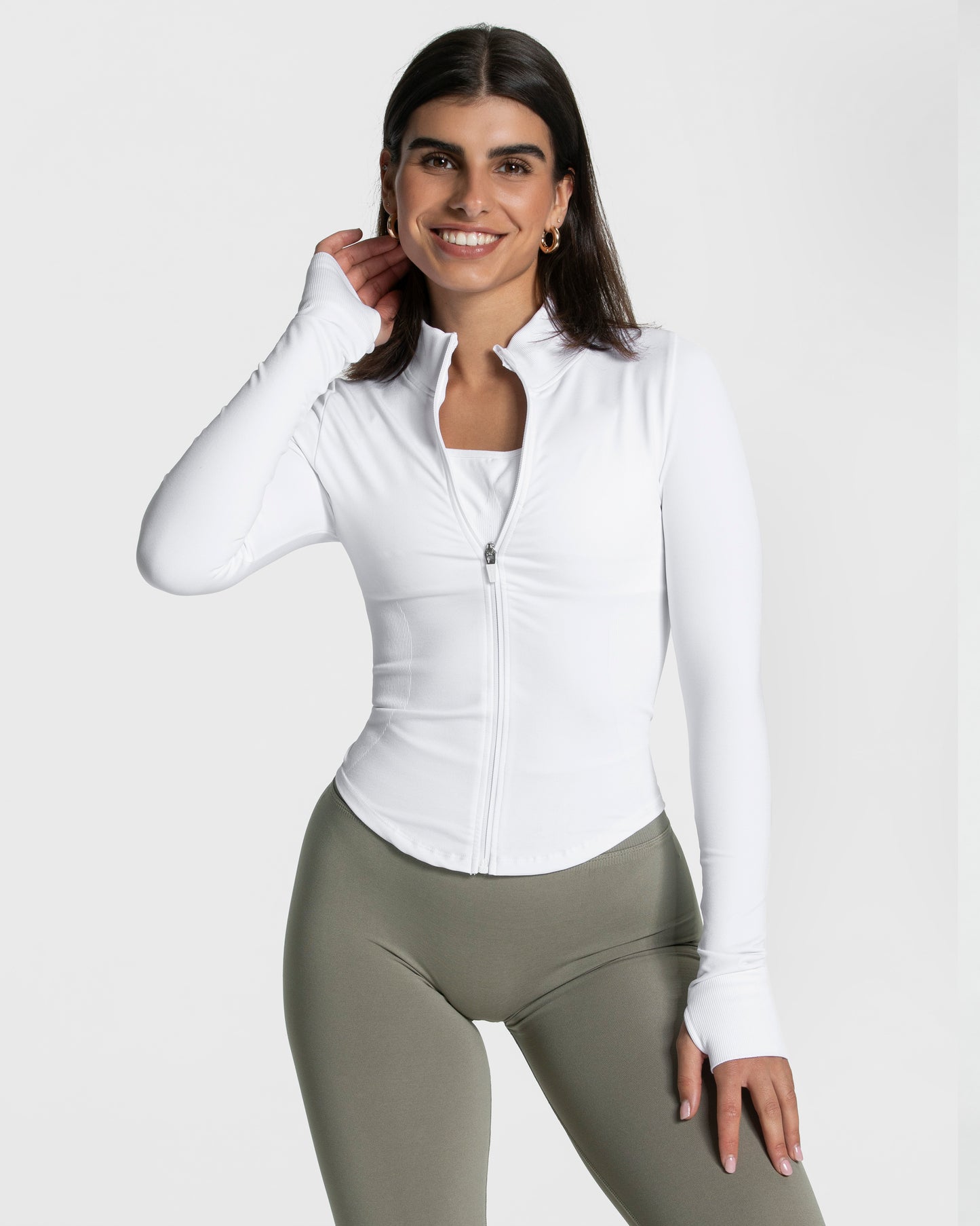 Veste zippée Femme Shaping « blanc »