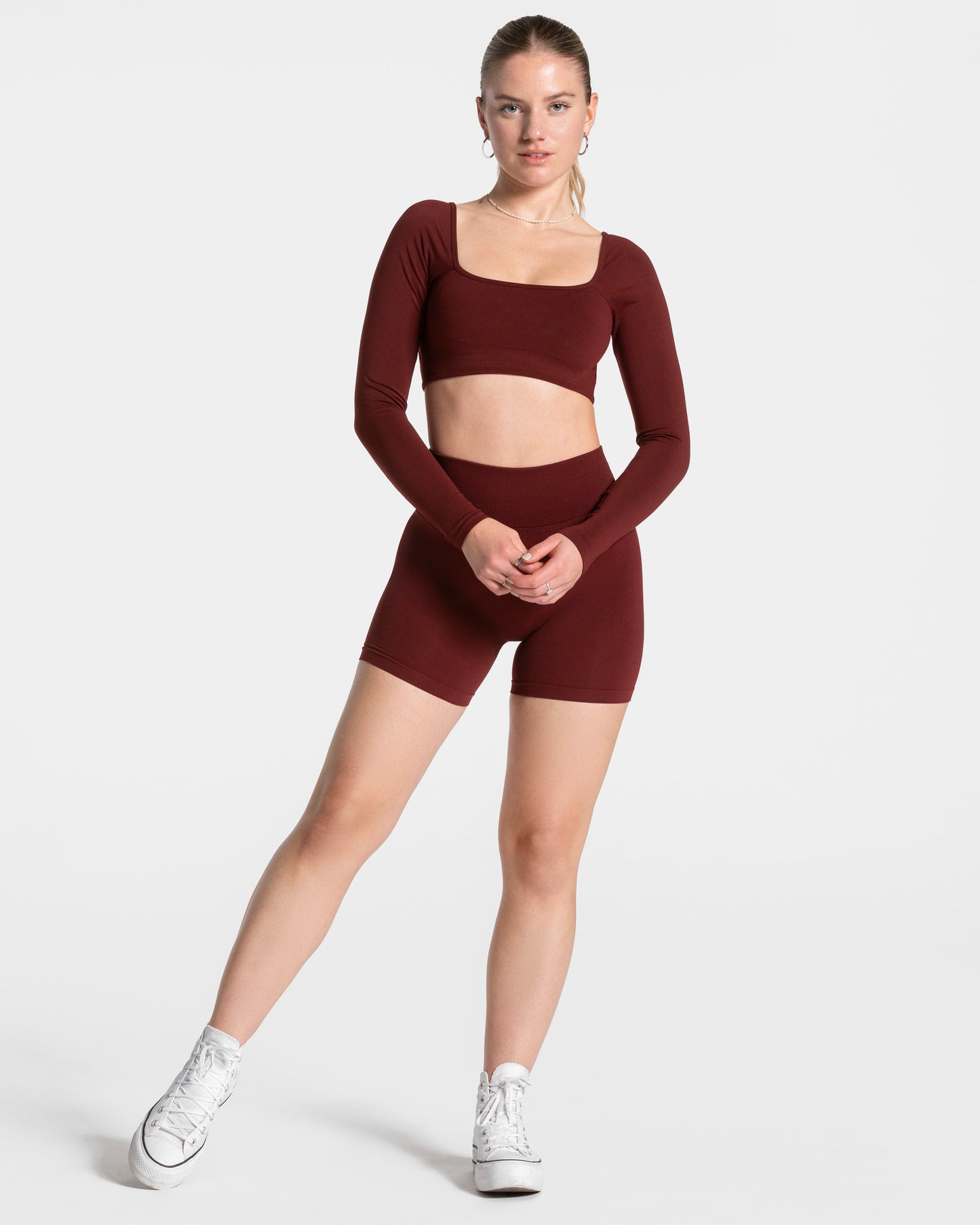 Haut à manches longues Femme Backless « bordeaux »