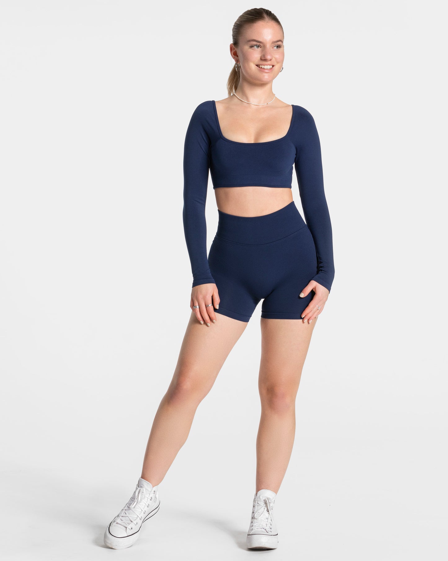 Haut à manches longues Femme Backless « bleu foncé »