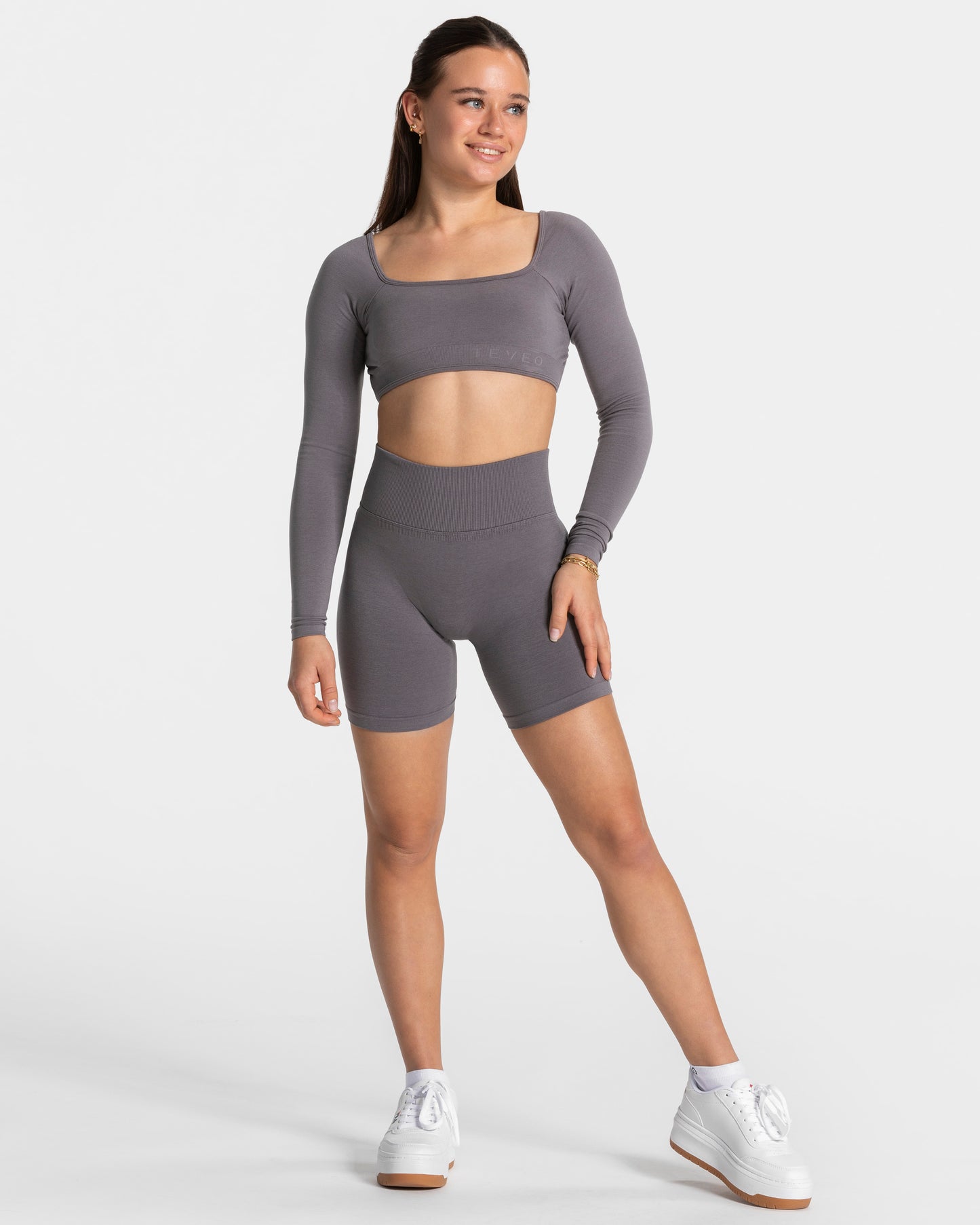 Haut à manches longues Femme Backless « graphite »