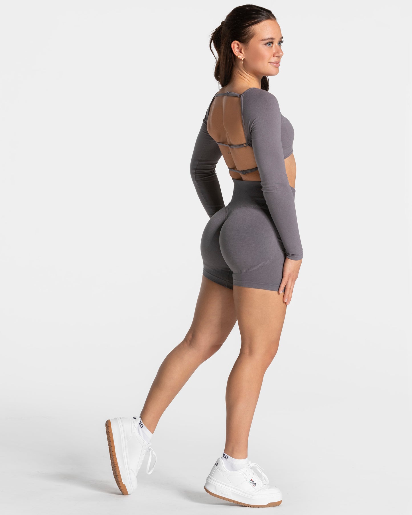 Haut à manches longues Femme Backless « graphite »