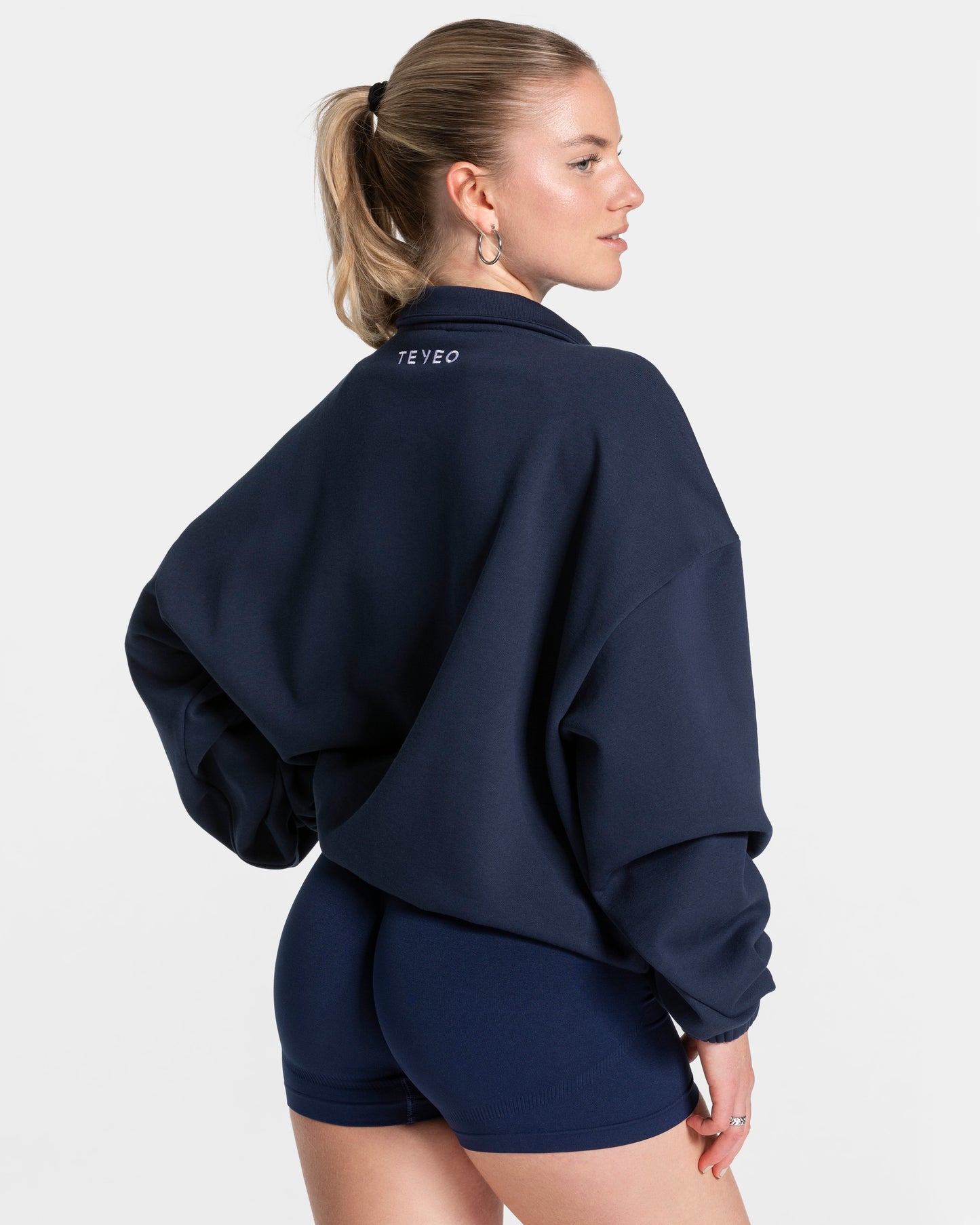 Sweat-shirt demi-zippé Femme « bleu foncé »