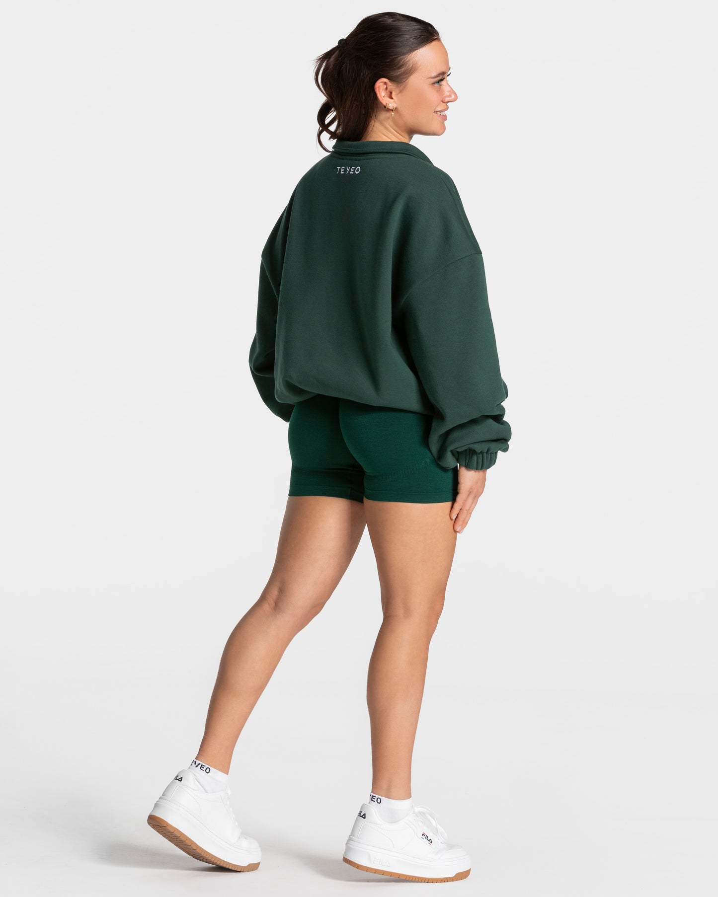 Sweat-shirt demi-zippé Femme « vert foncé »