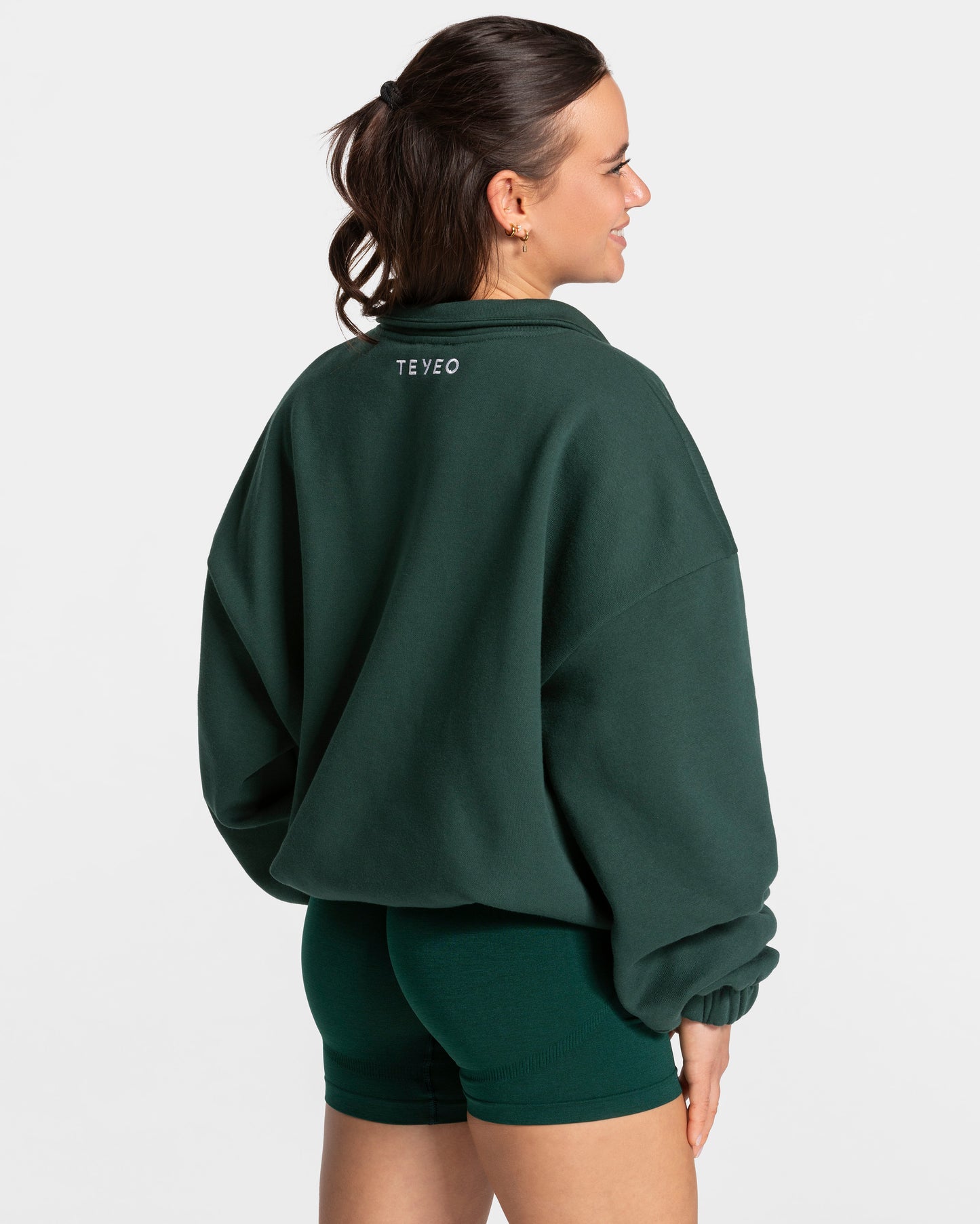 Sweat-shirt demi-zippé Femme « vert foncé »