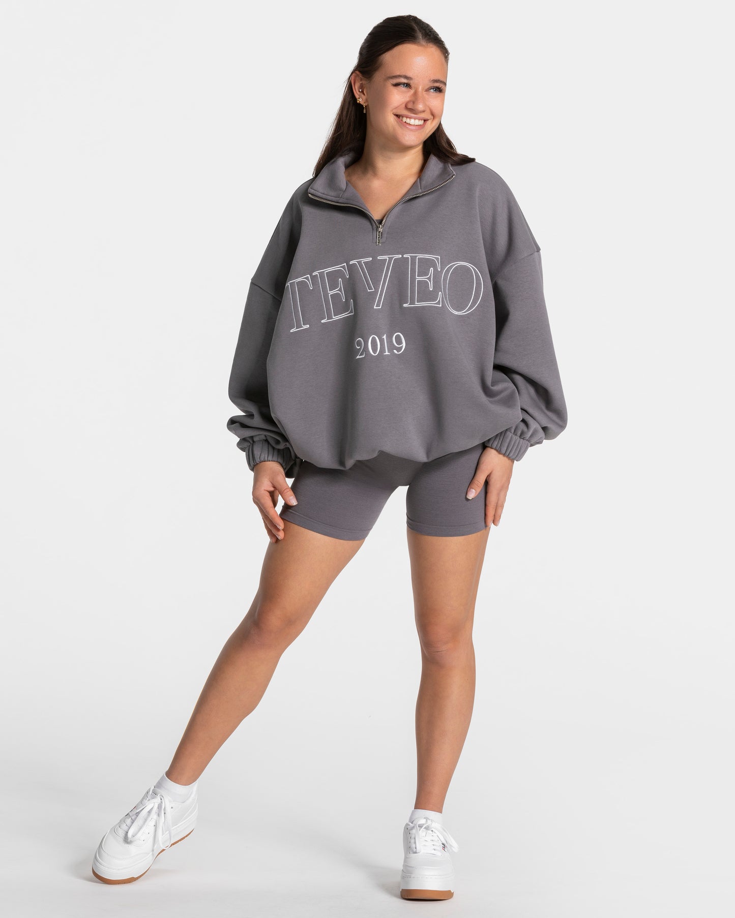 Sweat-shirt demi-zippé Femme « graphite »