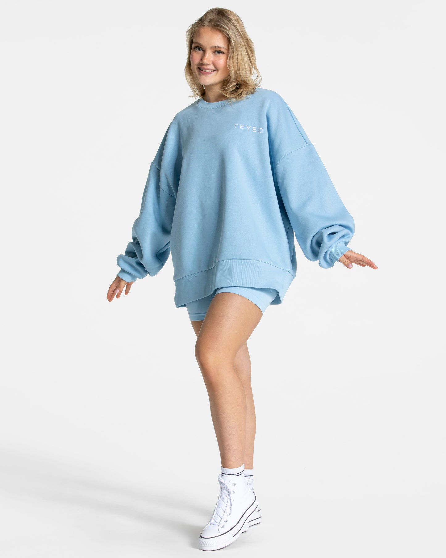 Sweat-shirt oversize Signature « Ice Blue »