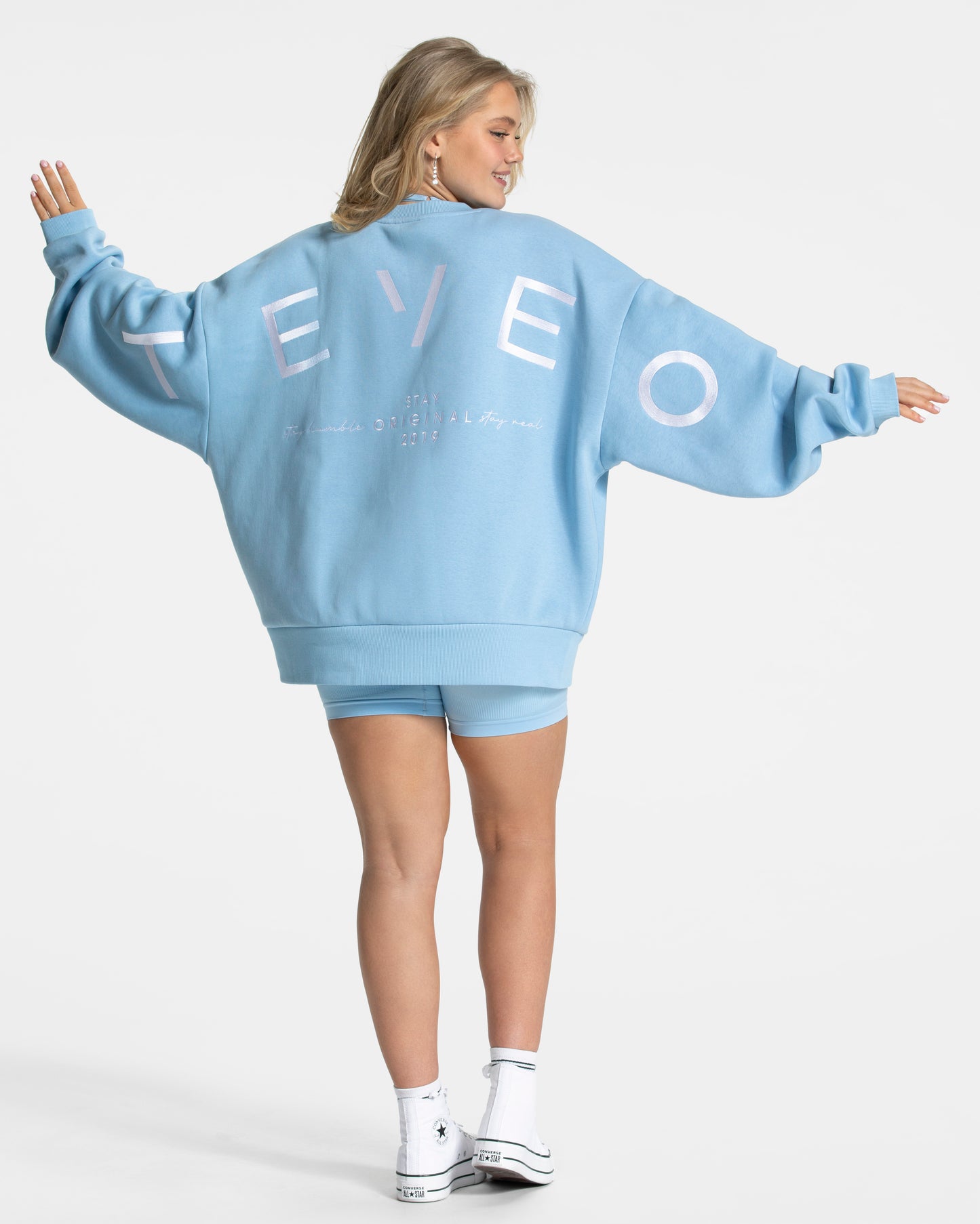 Sweat-shirt oversize Signature « Ice Blue »