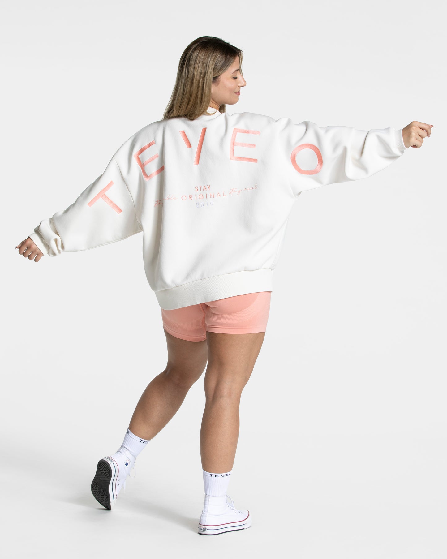 Sweat-shirt oversize Signature « Peach »