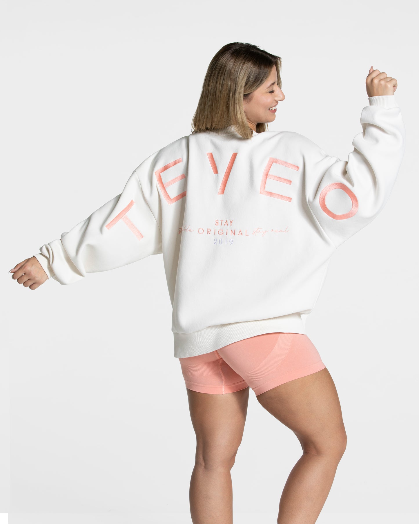 Sweat-shirt oversize Signature « Peach »