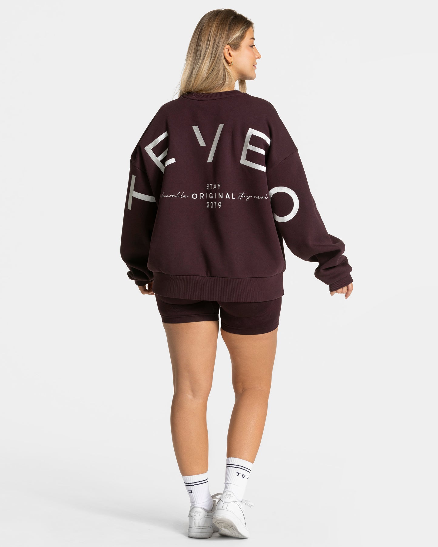 Sweat-shirt oversize Signature « Merlot »