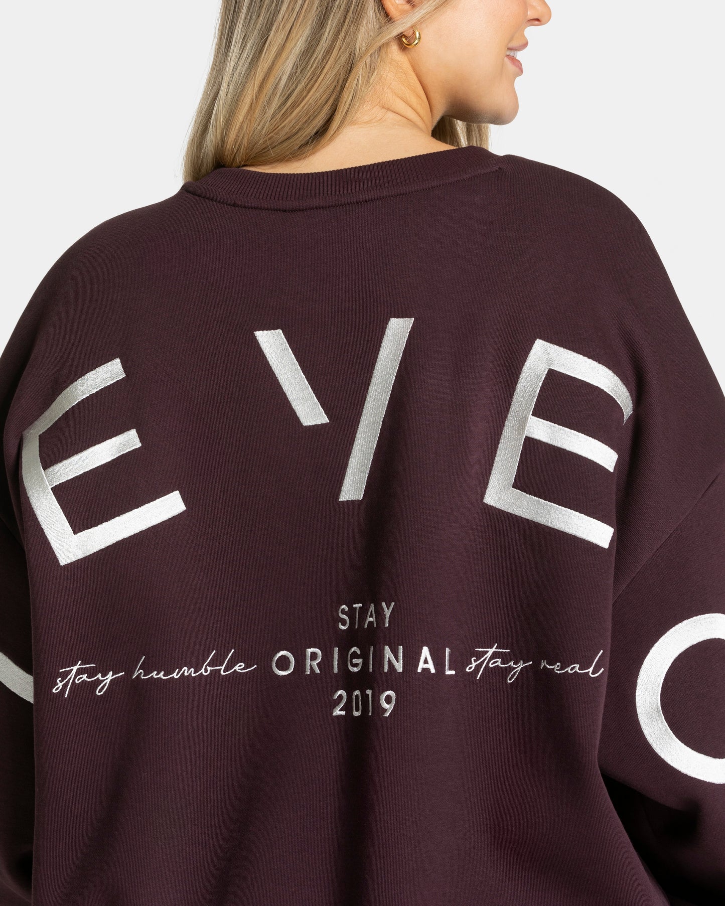 Sweat-shirt oversize Signature « Merlot »