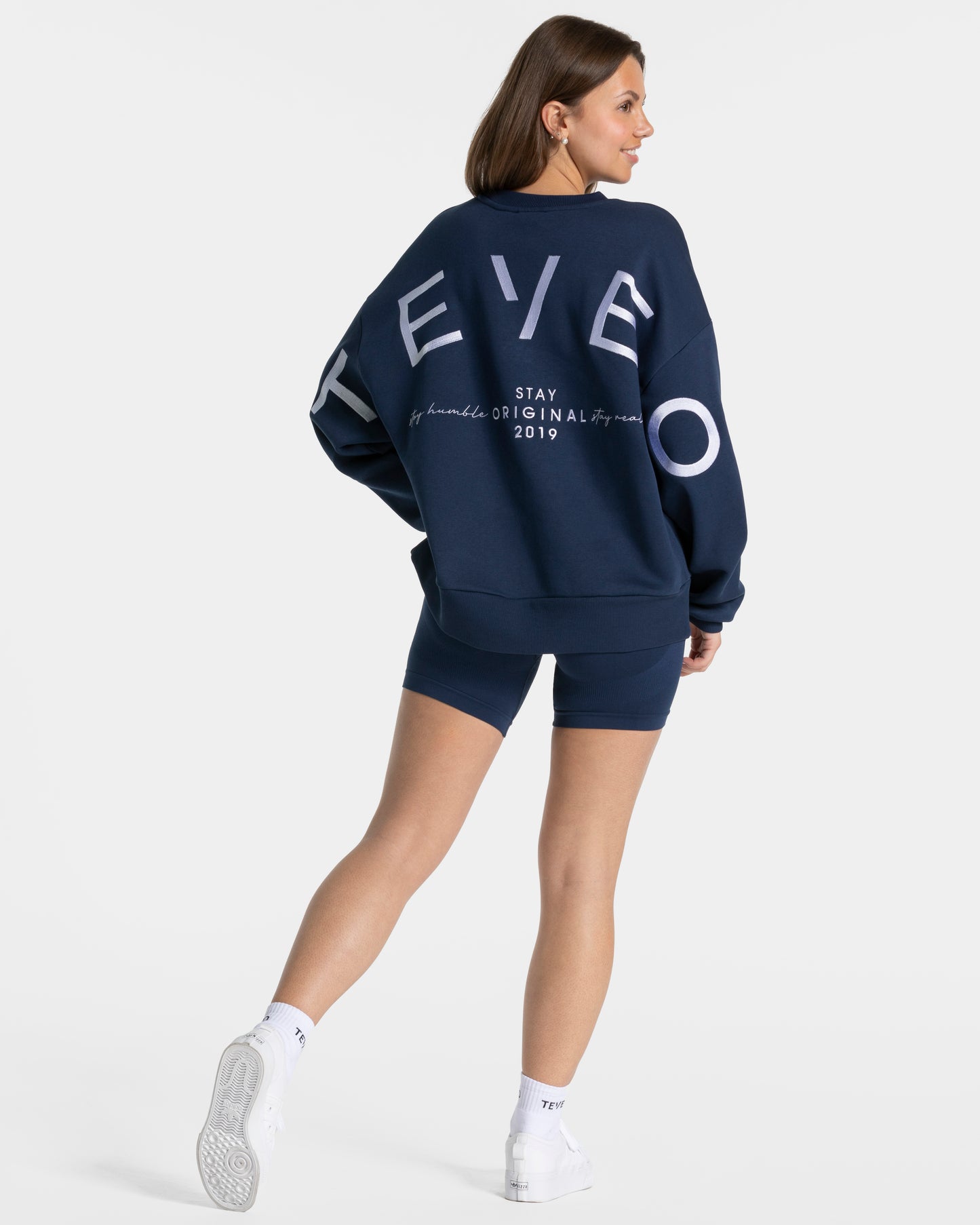 Sweat-shirt oversize Signature « bleu foncé »