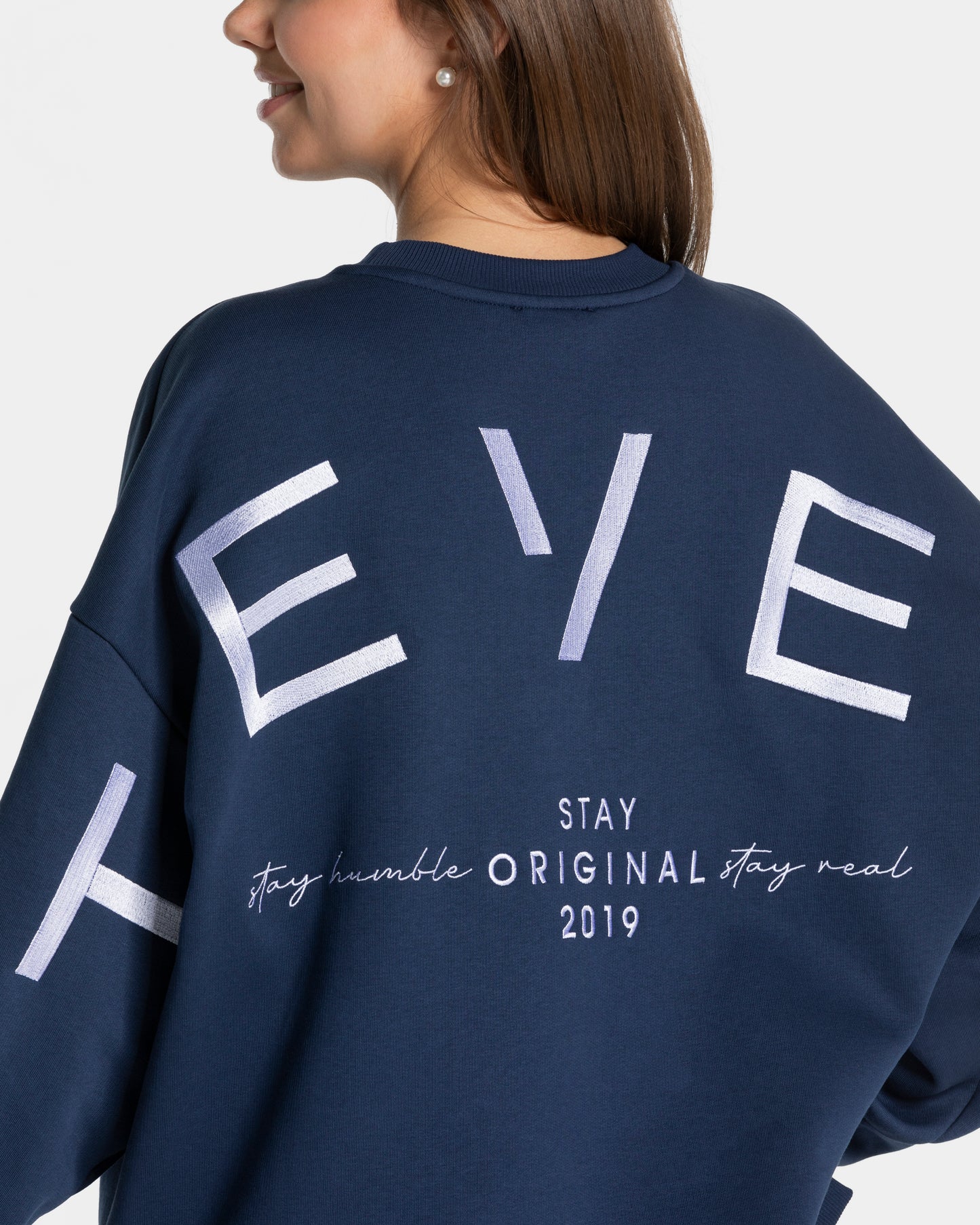 Sweat-shirt oversize Signature « bleu foncé »