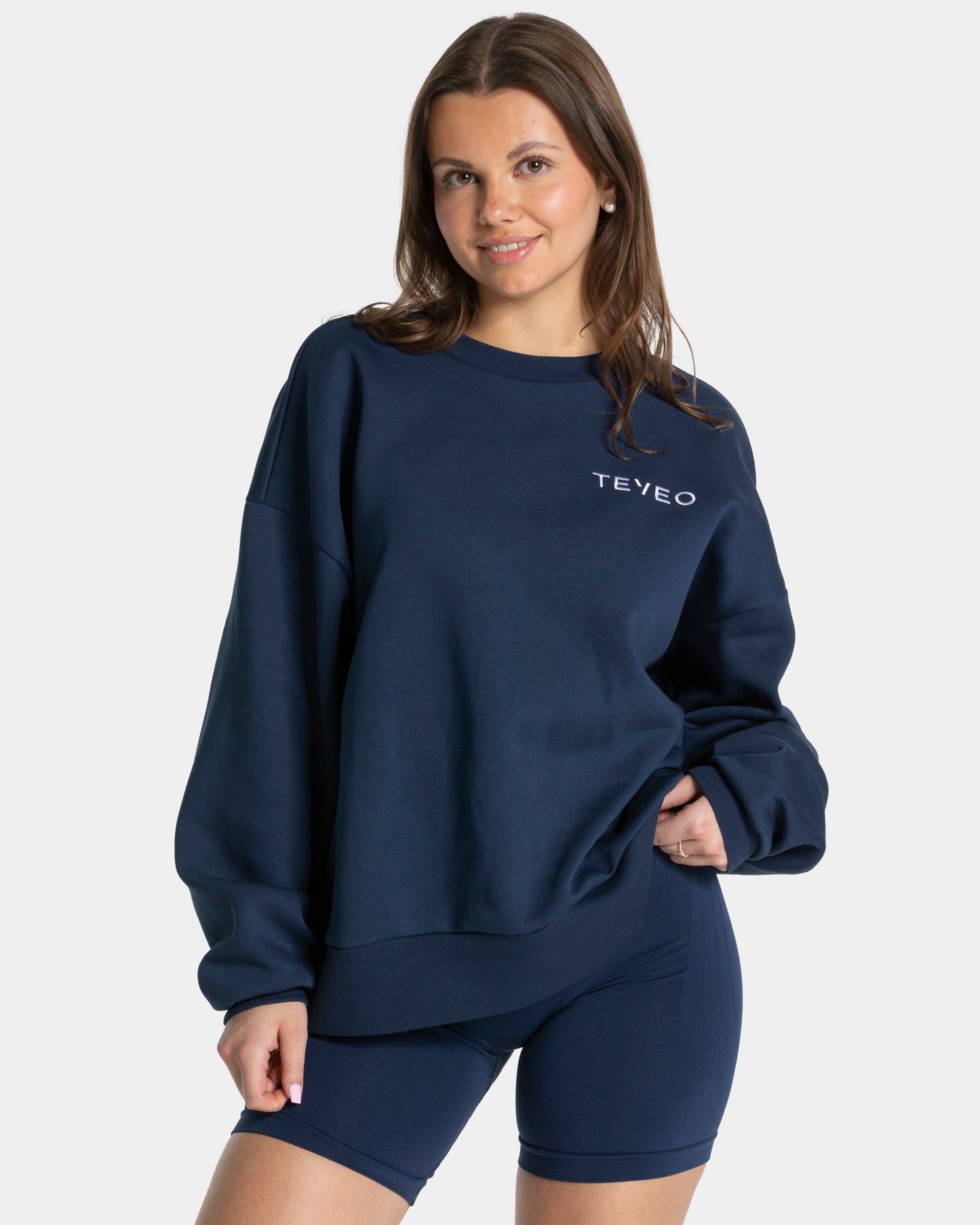 Sweat-shirt oversize Signature « bleu foncé »