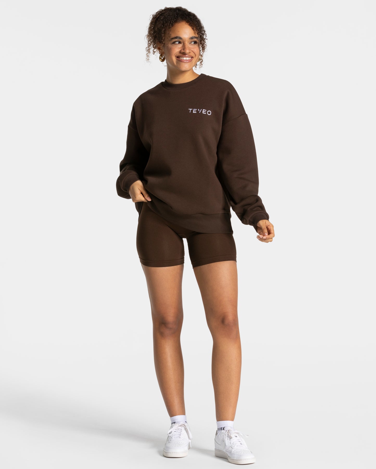 Sweat-shirt oversize Signature « marron foncé »