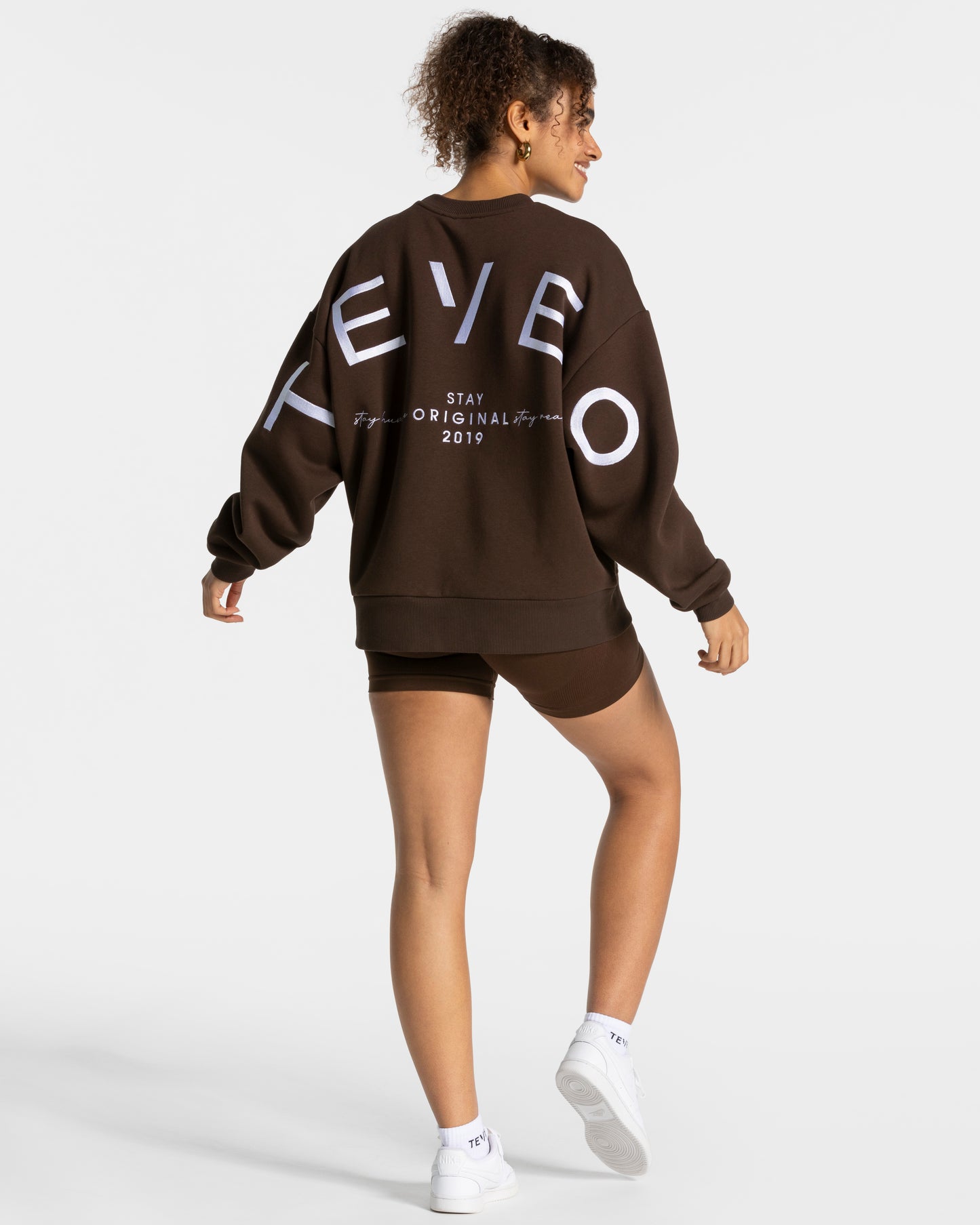 Sweat-shirt oversize Signature « marron foncé »