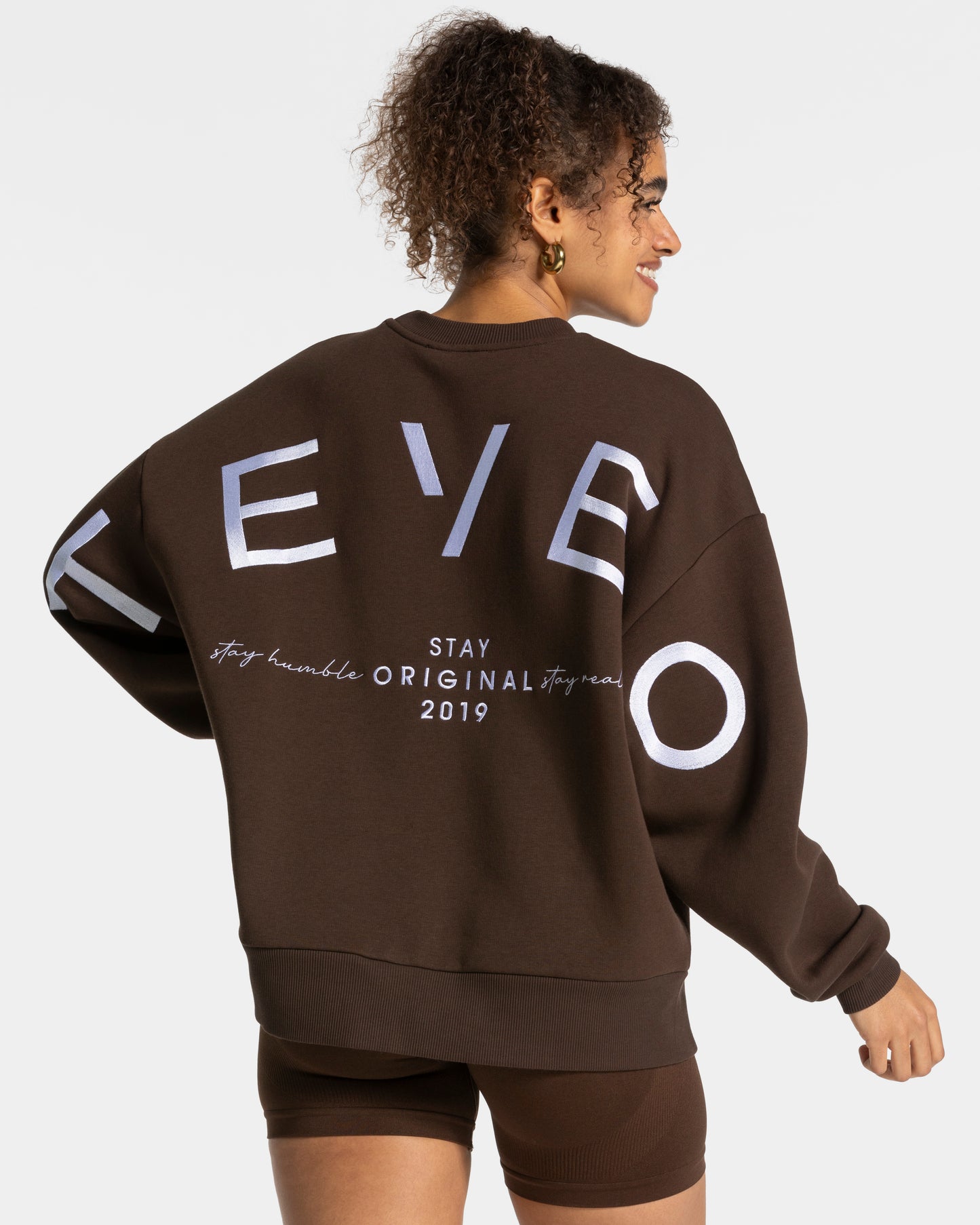 Sweat-shirt oversize Signature « marron foncé »