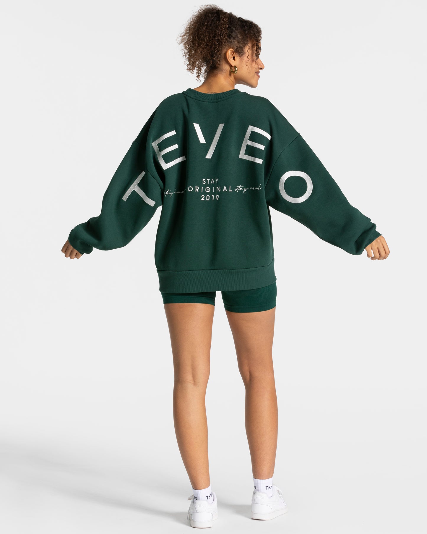 Sweat-shirt oversize Signature « vert foncé »