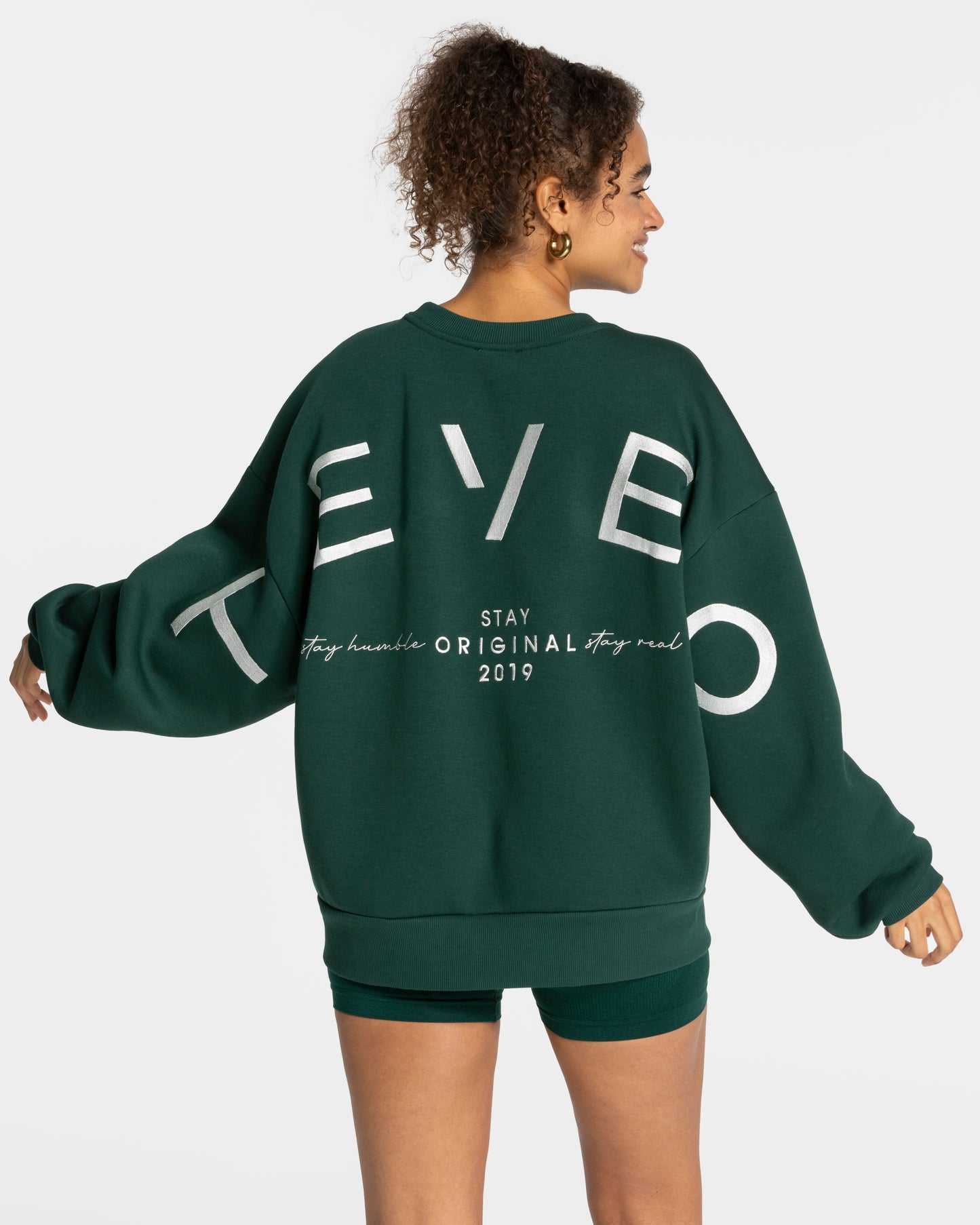 Sweat-shirt oversize Signature « vert foncé »