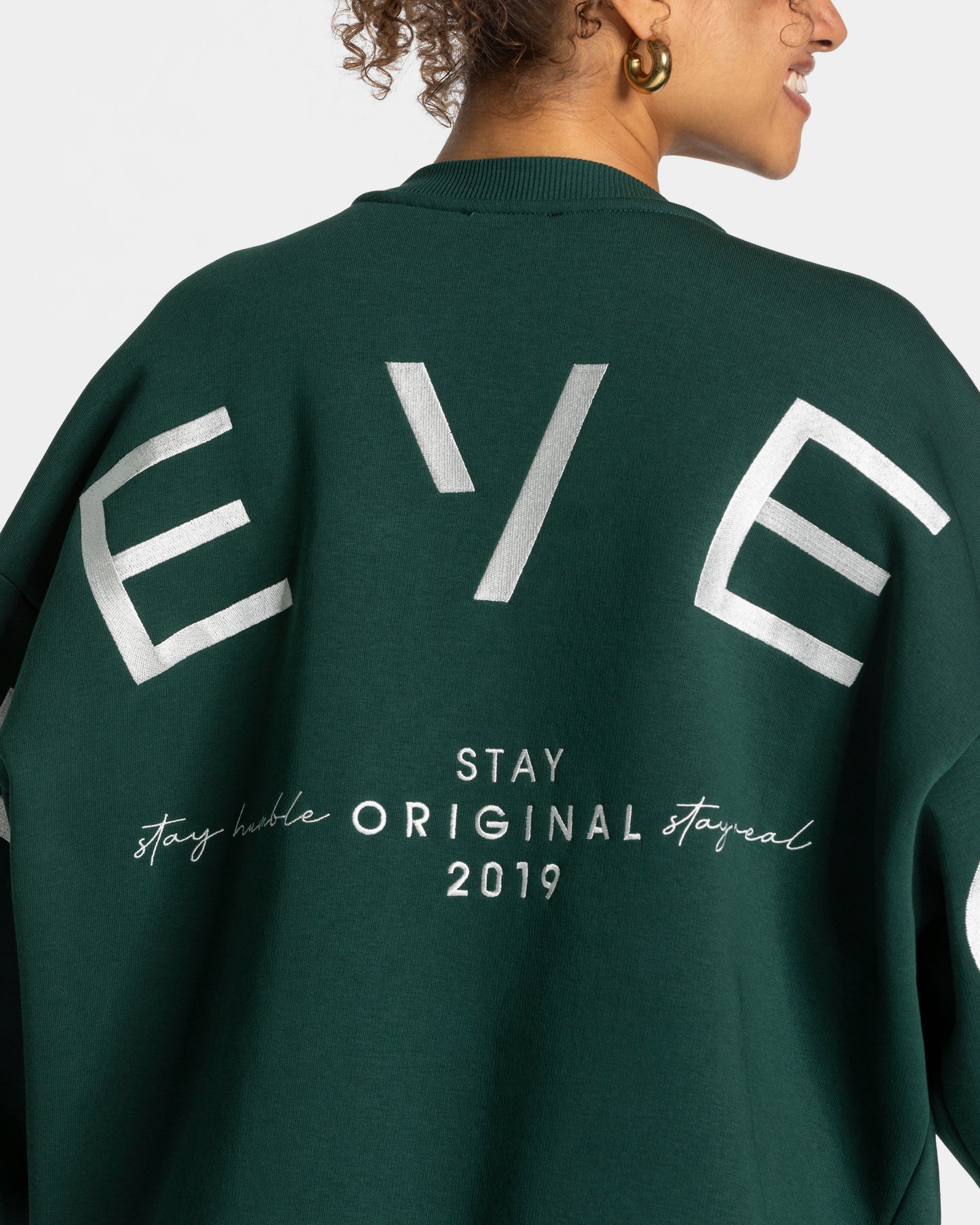 Sweat-shirt oversize Signature « vert foncé »