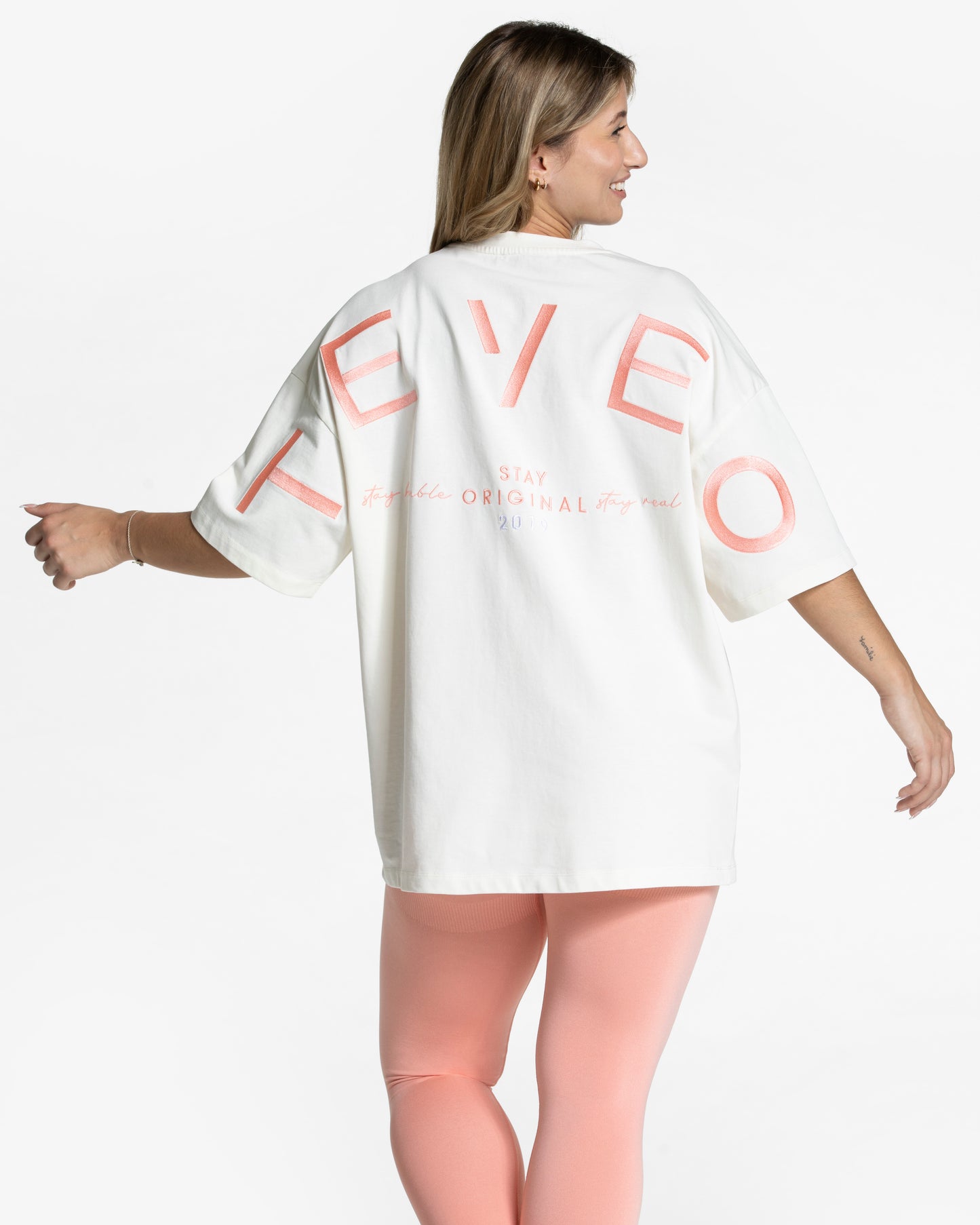 T-shirt oversize Signature « Peach »